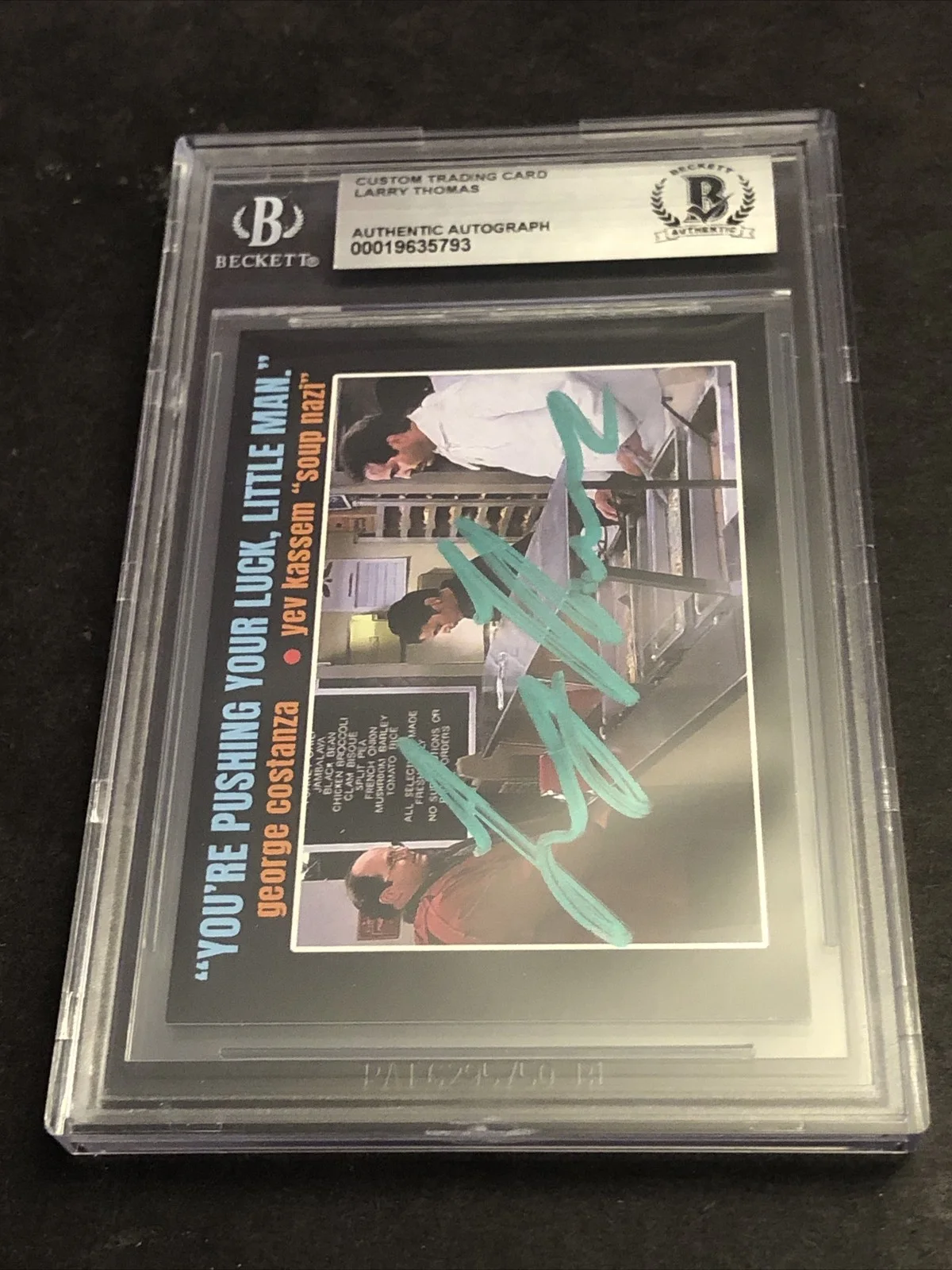 LARRY THOMAS — BECKETT AUTOGRAPHED LARRY THOMAS CUSTOM CARD SEINFELD THE SOUP NAZI *FREE* 793, изображение 3