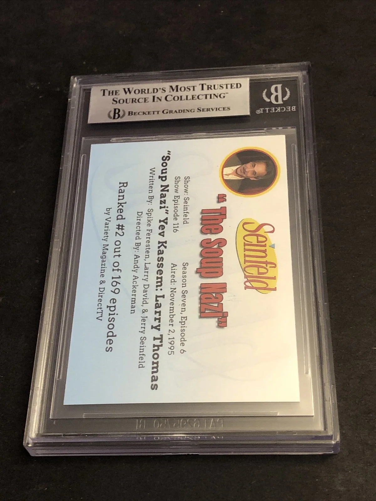 LARRY THOMAS — BECKETT AUTOGRAPHED LARRY THOMAS CUSTOM CARD SEINFELD THE SOUP NAZI *FREE* 793, изображение 5