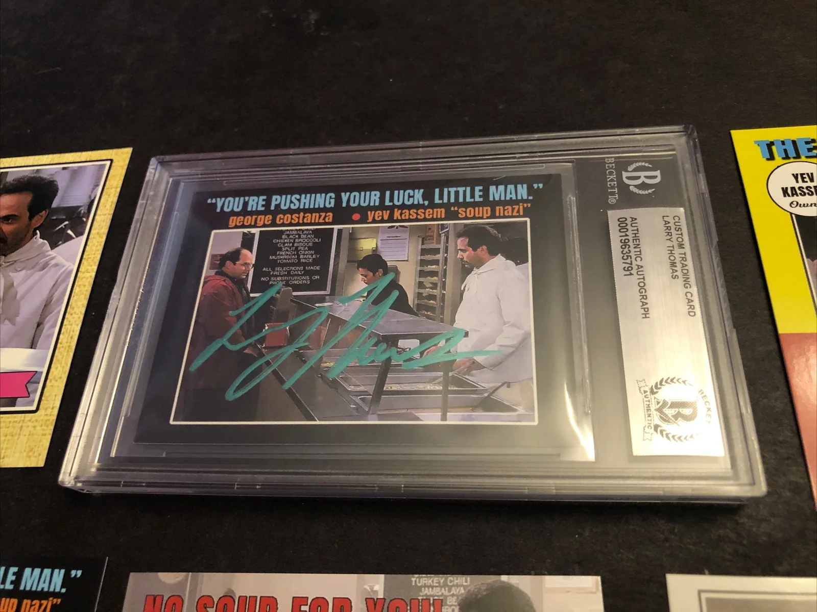 LARRY THOMAS — BECKETT AUTOGRAPHED LARRY THOMAS CUSTOM CARD SEINFELD THE SOUP NAZI *FREE* 791, изображение 2