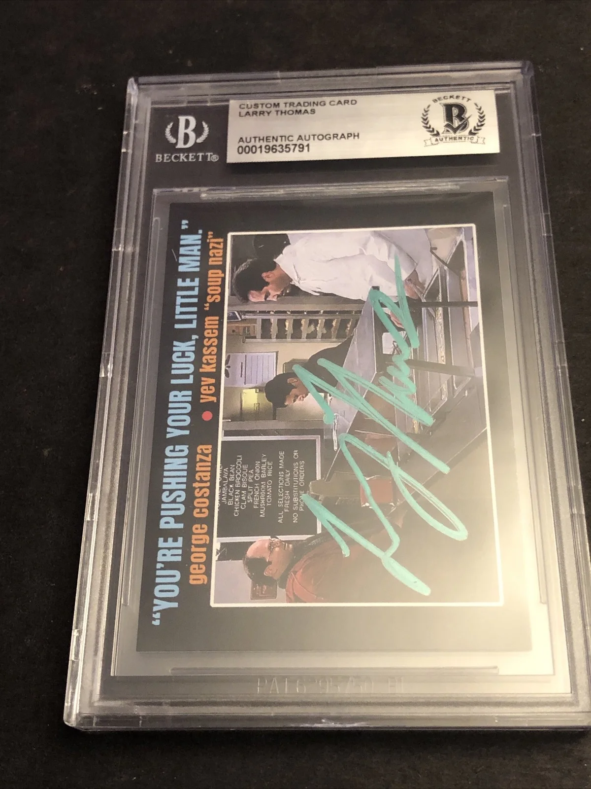 LARRY THOMAS — BECKETT AUTOGRAPHED LARRY THOMAS CUSTOM CARD SEINFELD THE SOUP NAZI *FREE* 791, изображение 4
