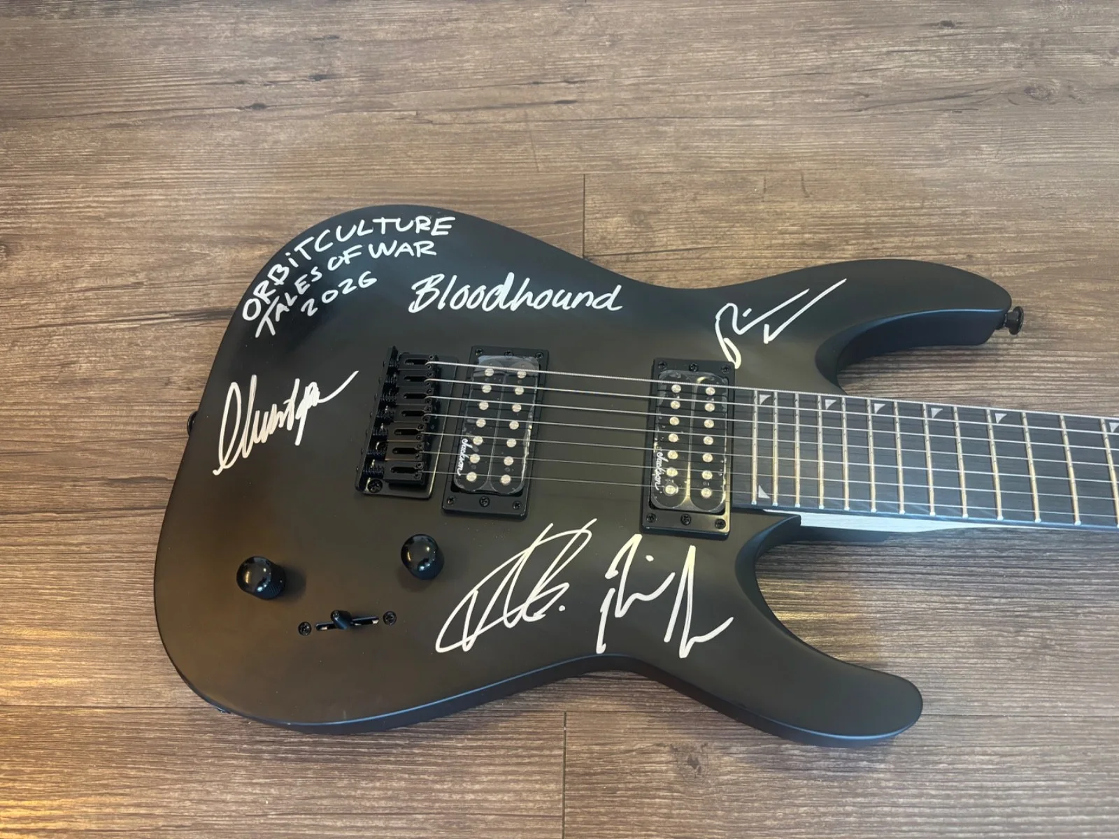 ORBIT CULTURE SIGNED AUTOGRAPHED JACKSON 7 STRING GUITAR X4 EXACT PROOF NIKLAS, image 2