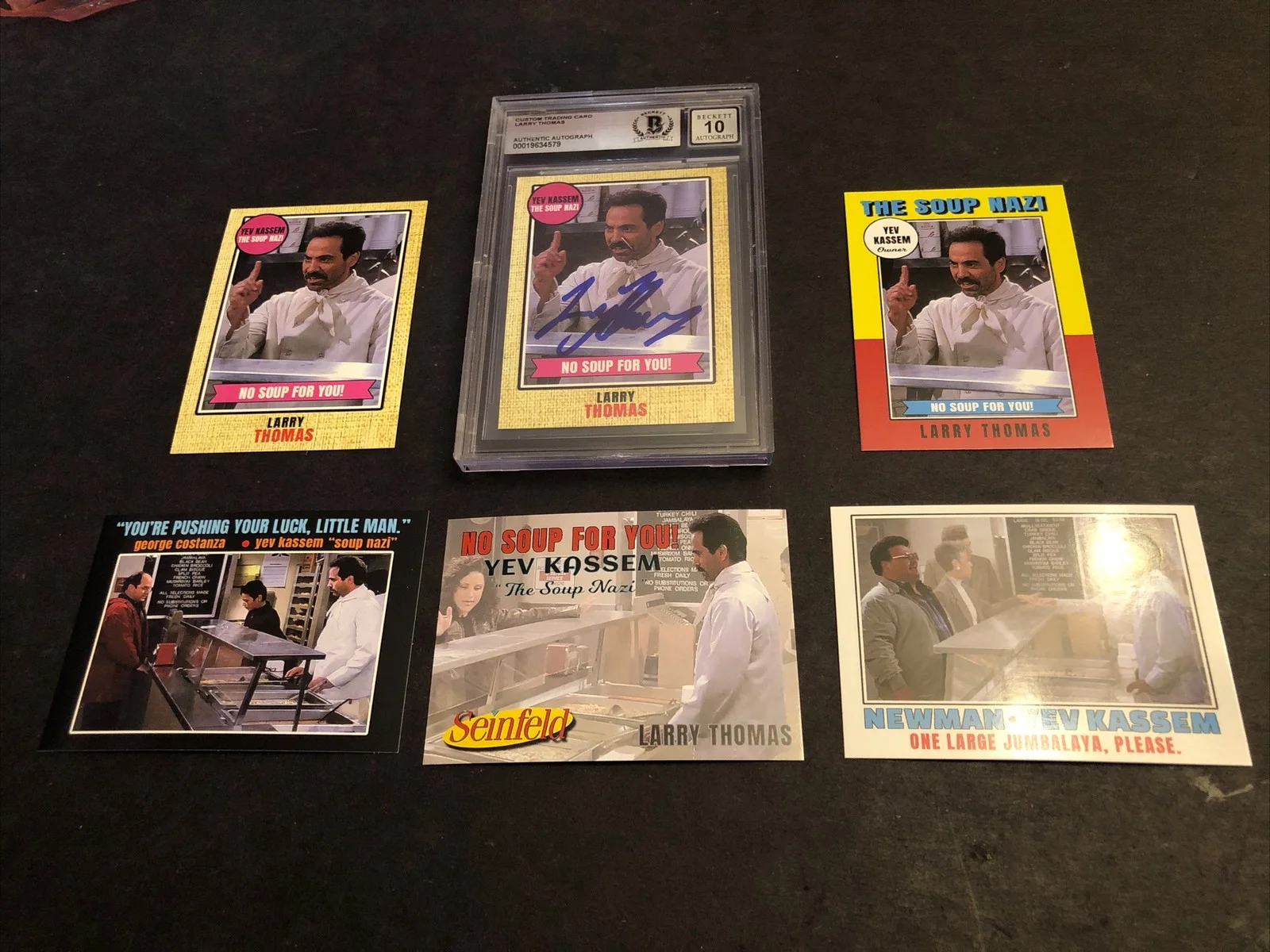 LARRY THOMAS — BECKETT 10 GEM MINT AUTO LARRY THOMAS CUSTOM CARD SEINFELD SOUP NAZI *FREE* 579, изображение 3