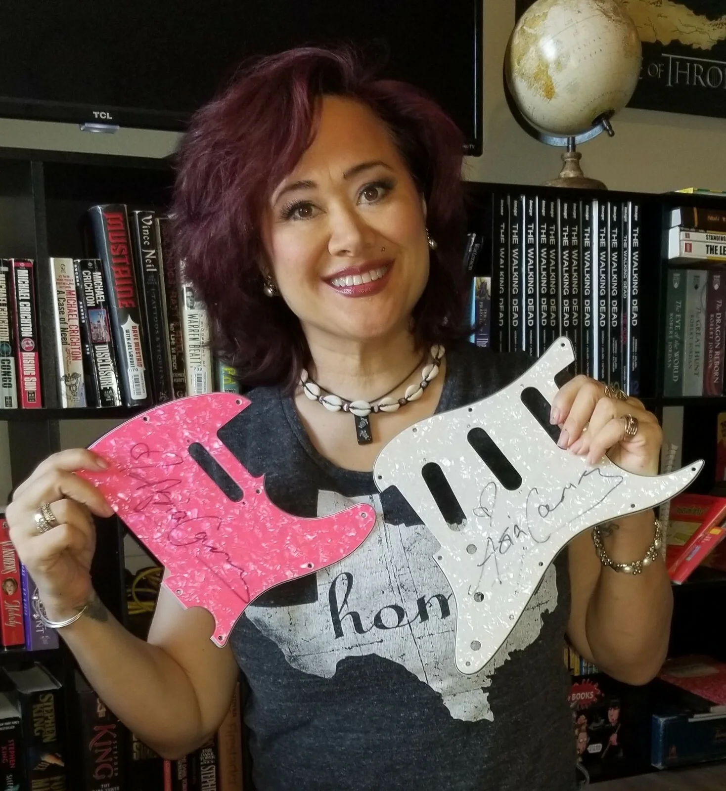 Alluring ASIA CARRERA, Film Star: Tele Pickguard Autographed Signed, image 3