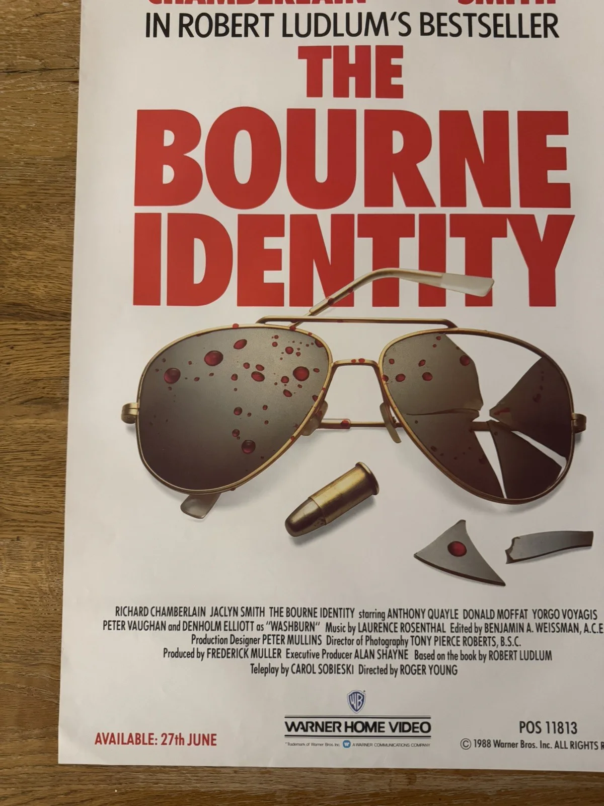 The Bourne Identity 1988 Video Shop VHS Poster rare, изображение 3