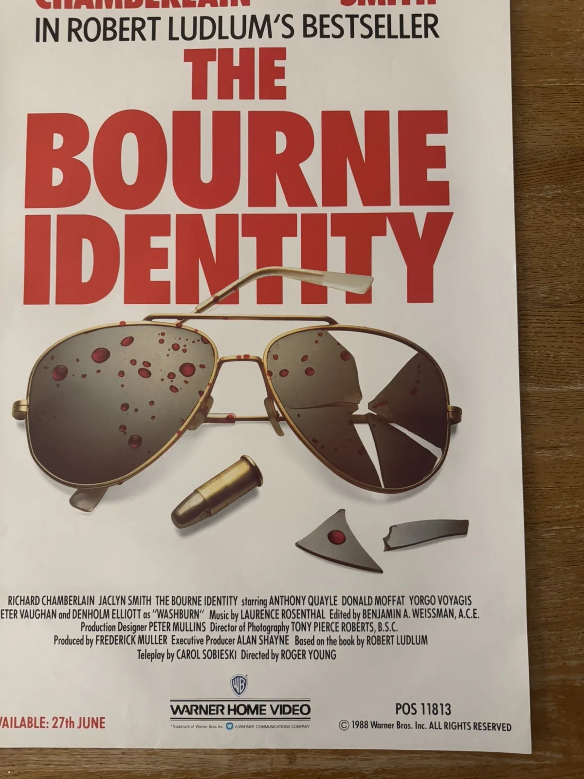 The Bourne Identity 1988 Video Shop VHS Poster rare, изображение 4
