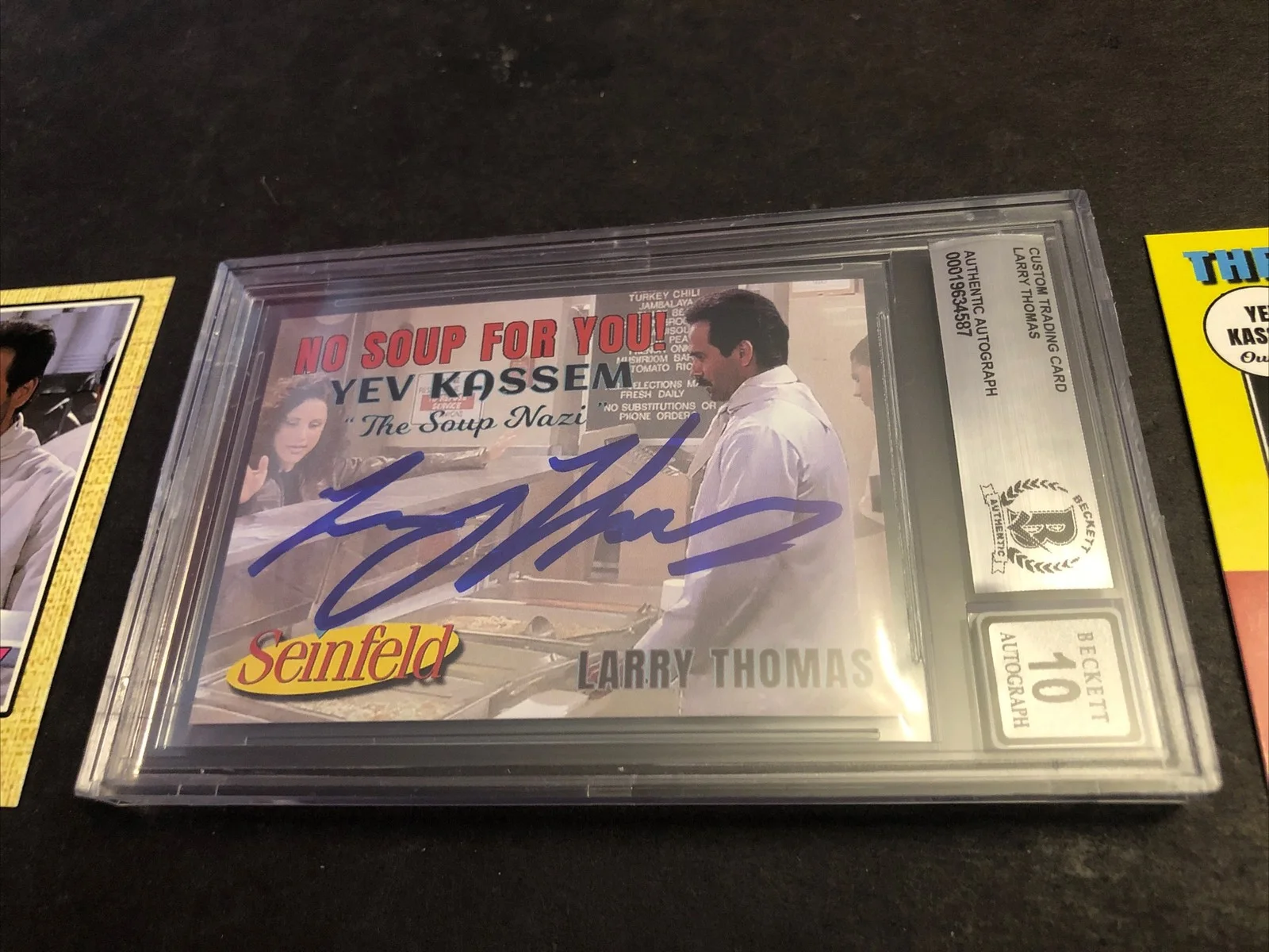 LARRY THOMAS — BECKETT 10 GEM MINT AUTO LARRY THOMAS CUSTOM CARD SEINFELD SOUP NAZI *FREE* 583, image 2
