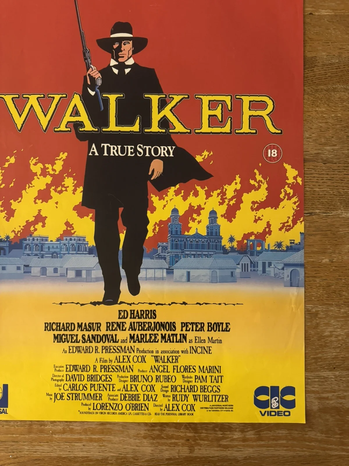 Walker 1987 Video Shop VHS Poster rare, image 3