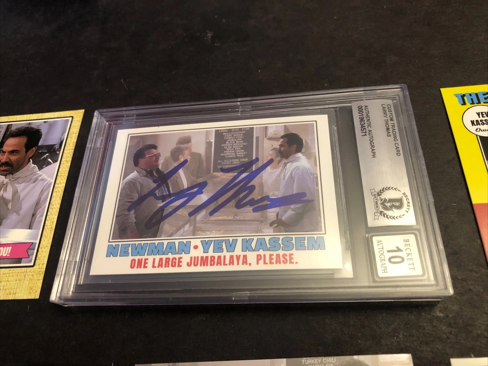 LARRY THOMAS — BECKETT 10 GEM MINT AUTO LARRY THOMAS CUSTOM CARD SEINFELD SOUP NAZI *FREE* 591, image 2