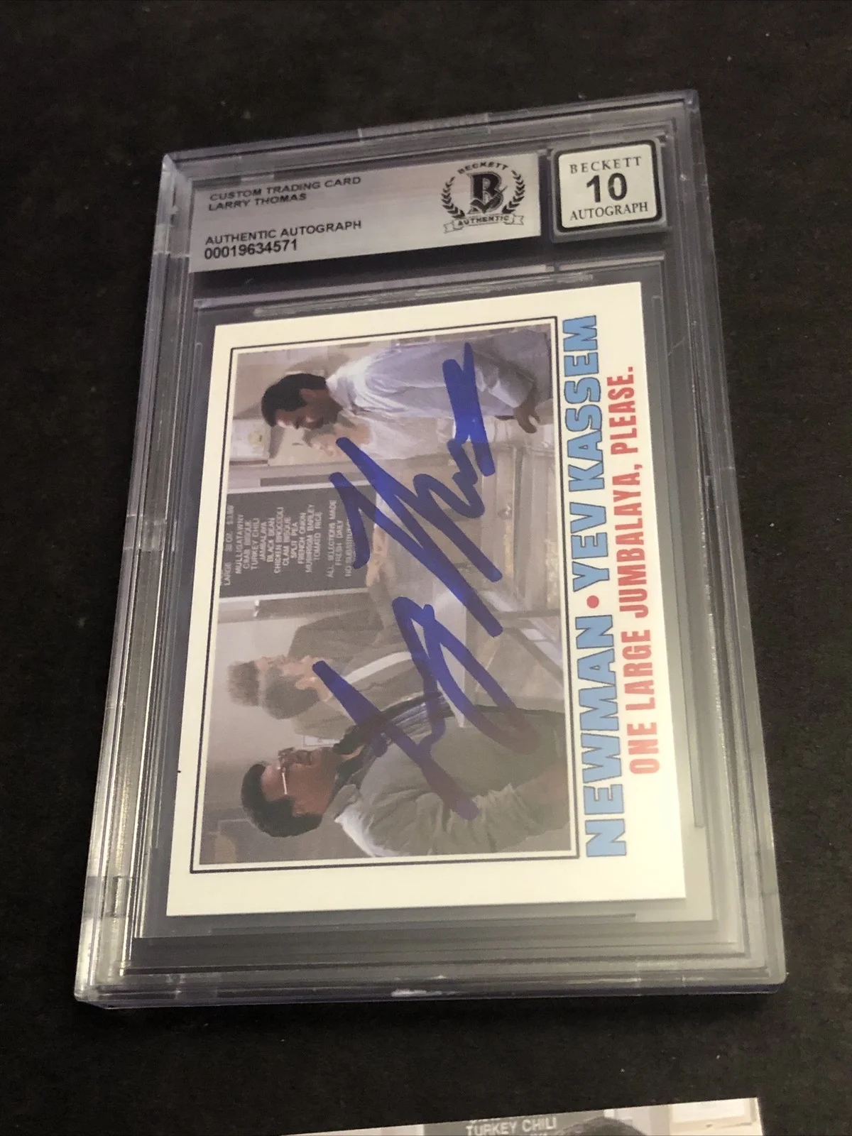 LARRY THOMAS — BECKETT 10 GEM MINT AUTO LARRY THOMAS CUSTOM CARD SEINFELD SOUP NAZI *FREE* 591, image 3