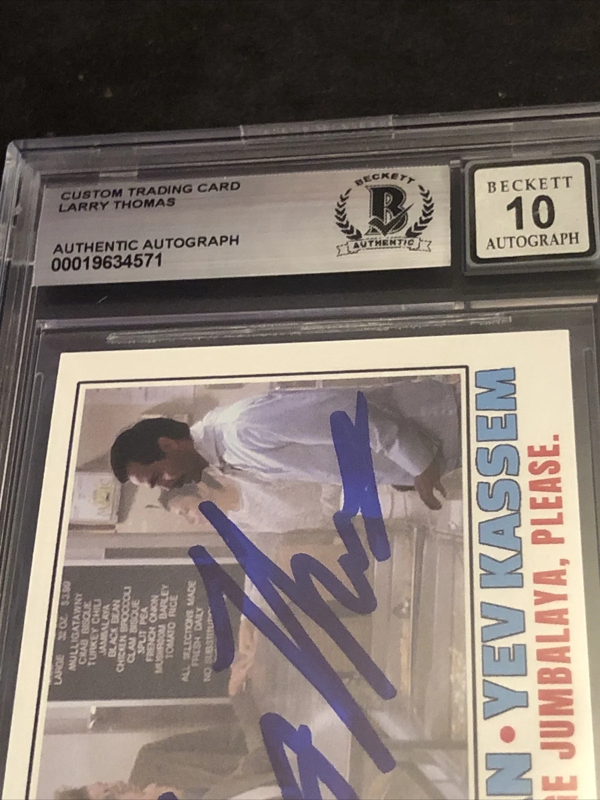 LARRY THOMAS — BECKETT 10 GEM MINT AUTO LARRY THOMAS CUSTOM CARD SEINFELD SOUP NAZI *FREE* 591, image 4