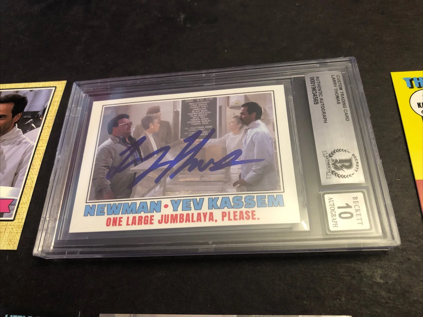 LARRY THOMAS — BECKETT 10 GEM MINT AUTO LARRY THOMAS CUSTOM CARD SEINFELD SOUP NAZI *FREE* 569, image 2