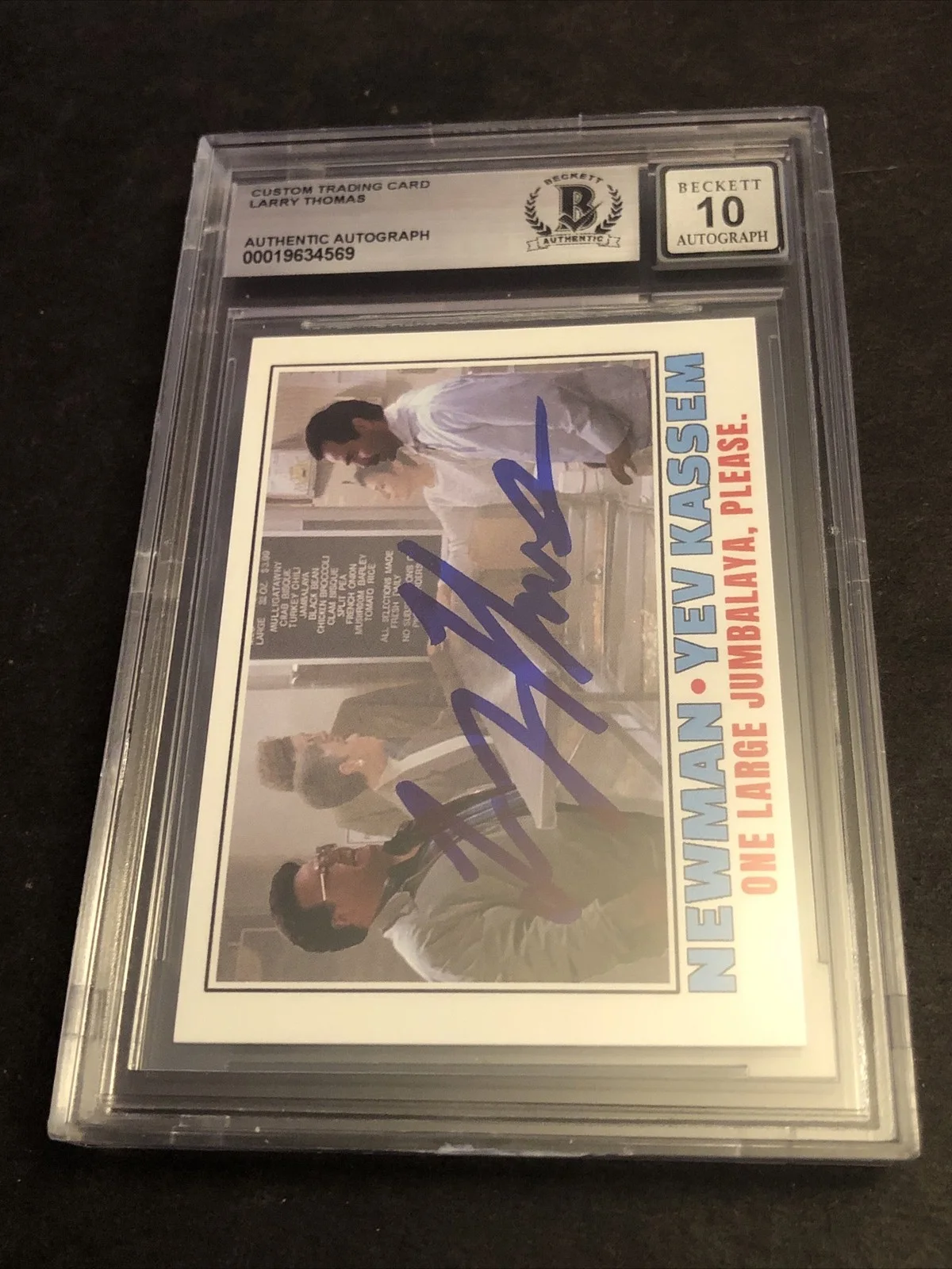 LARRY THOMAS — BECKETT 10 GEM MINT AUTO LARRY THOMAS CUSTOM CARD SEINFELD SOUP NAZI *FREE* 569, image 3