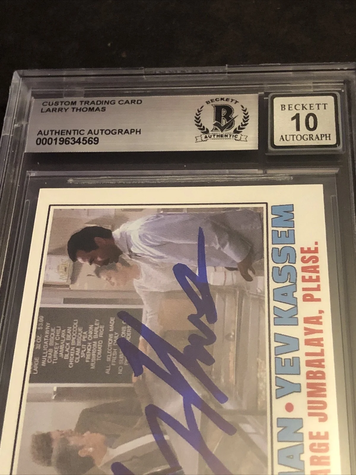 LARRY THOMAS — BECKETT 10 GEM MINT AUTO LARRY THOMAS CUSTOM CARD SEINFELD SOUP NAZI *FREE* 569, image 4