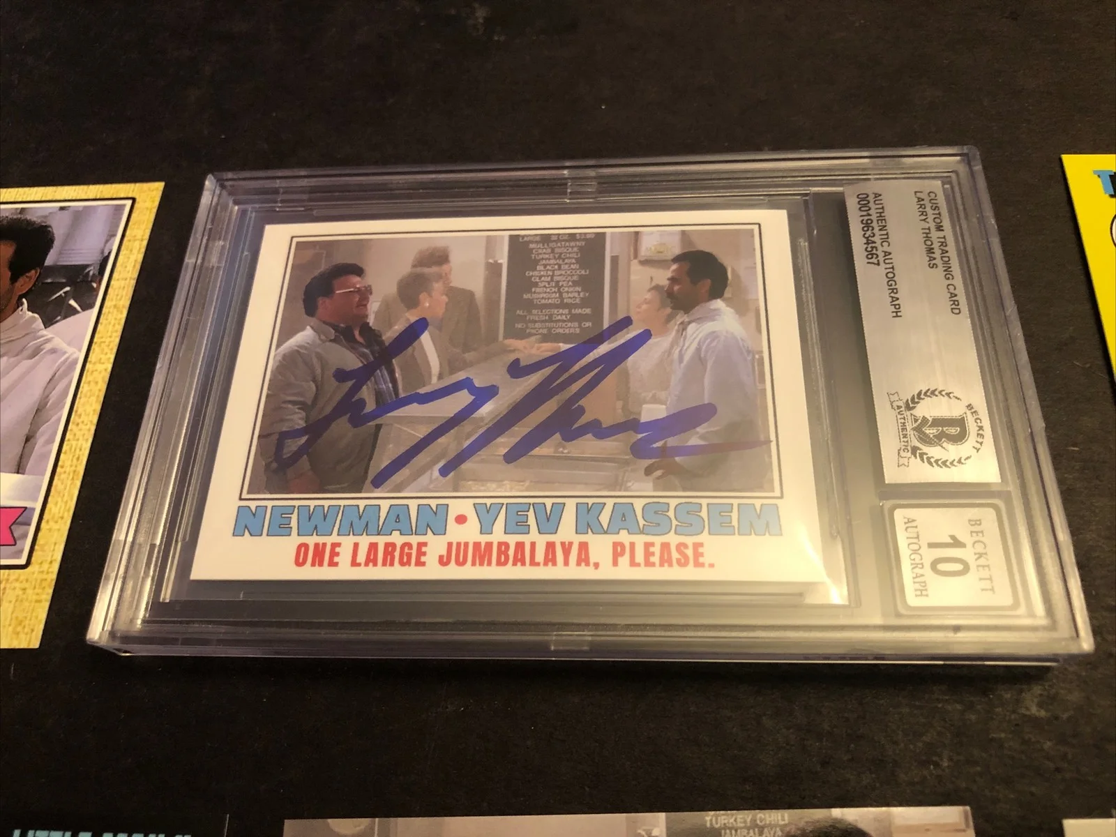 LARRY THOMAS — BECKETT 10 GEM MINT AUTO LARRY THOMAS CUSTOM CARD SEINFELD SOUP NAZI *FREE* 567, image 2