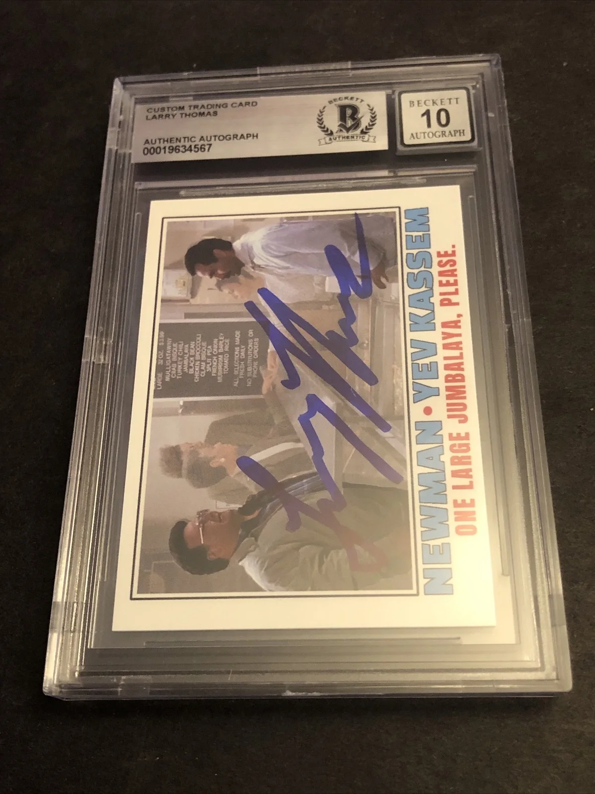 LARRY THOMAS — BECKETT 10 GEM MINT AUTO LARRY THOMAS CUSTOM CARD SEINFELD SOUP NAZI *FREE* 567, image 3