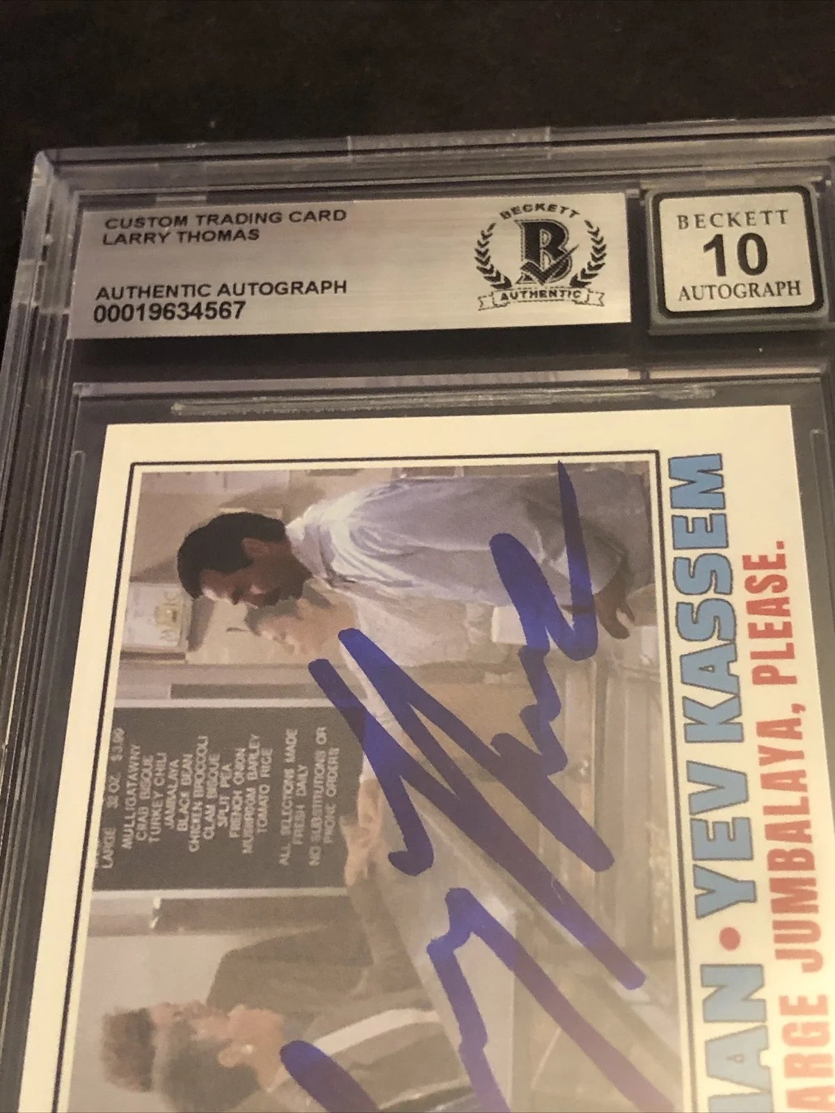 LARRY THOMAS — BECKETT 10 GEM MINT AUTO LARRY THOMAS CUSTOM CARD SEINFELD SOUP NAZI *FREE* 567, image 4