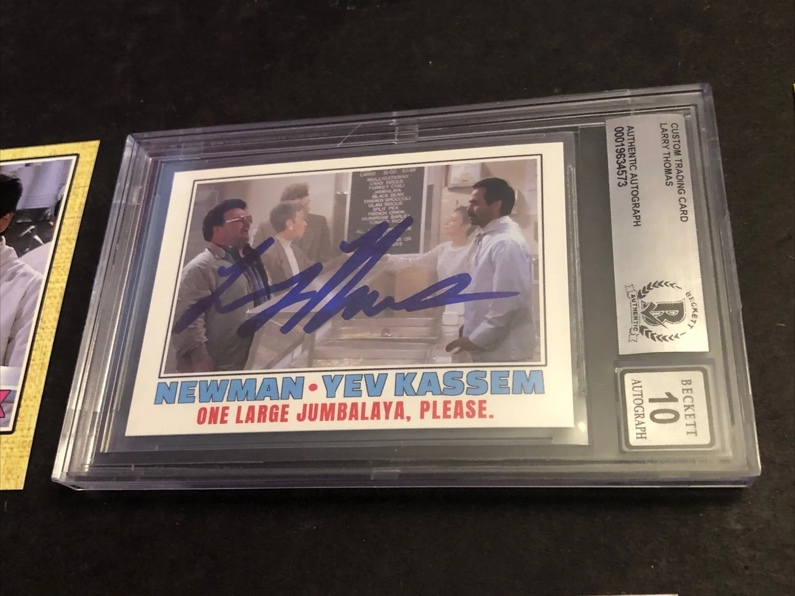 LARRY THOMAS — BECKETT 10 GEM MINT AUTO LARRY THOMAS CUSTOM CARD SEINFELD SOUP NAZI *FREE* 573, image 2