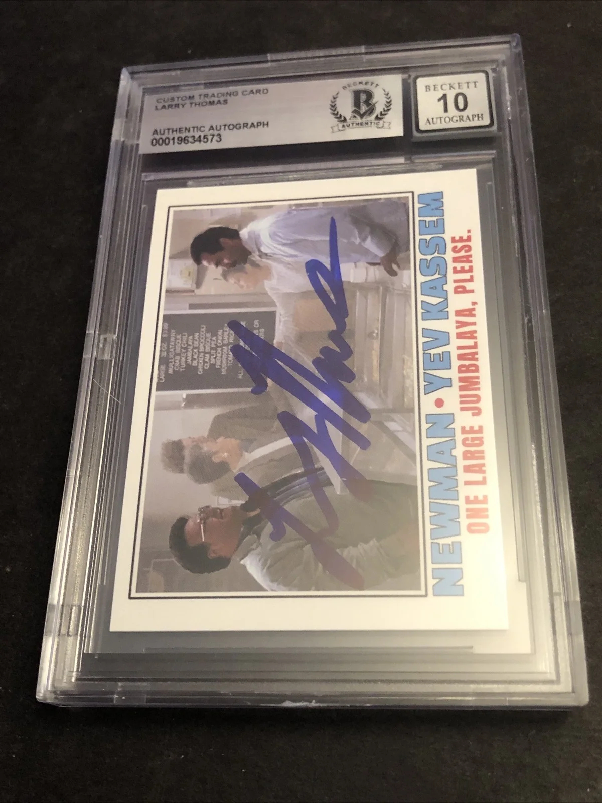 LARRY THOMAS — BECKETT 10 GEM MINT AUTO LARRY THOMAS CUSTOM CARD SEINFELD SOUP NAZI *FREE* 573, image 3