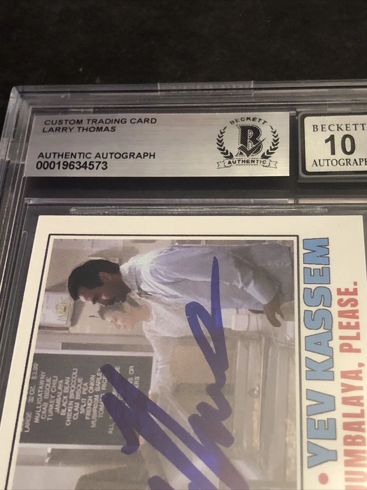 LARRY THOMAS — BECKETT 10 GEM MINT AUTO LARRY THOMAS CUSTOM CARD SEINFELD SOUP NAZI *FREE* 573, image 4