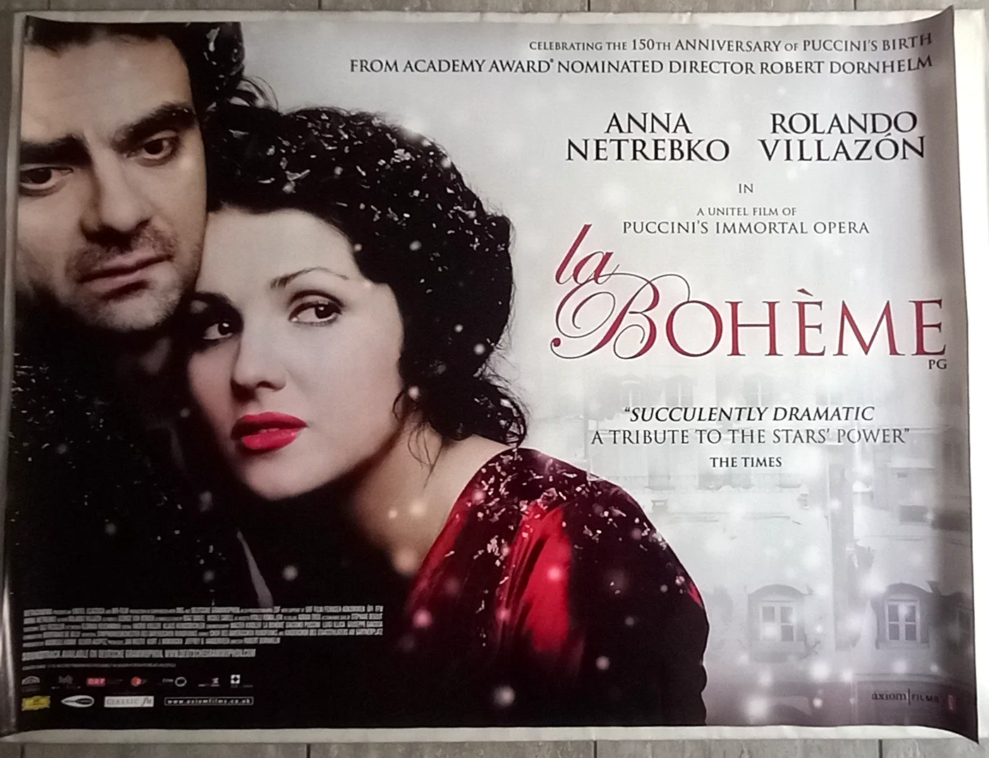 La bohème (2008) Original D/S UK Quad Movie Poster, Anna Netrebko, Puccini, изображение 2