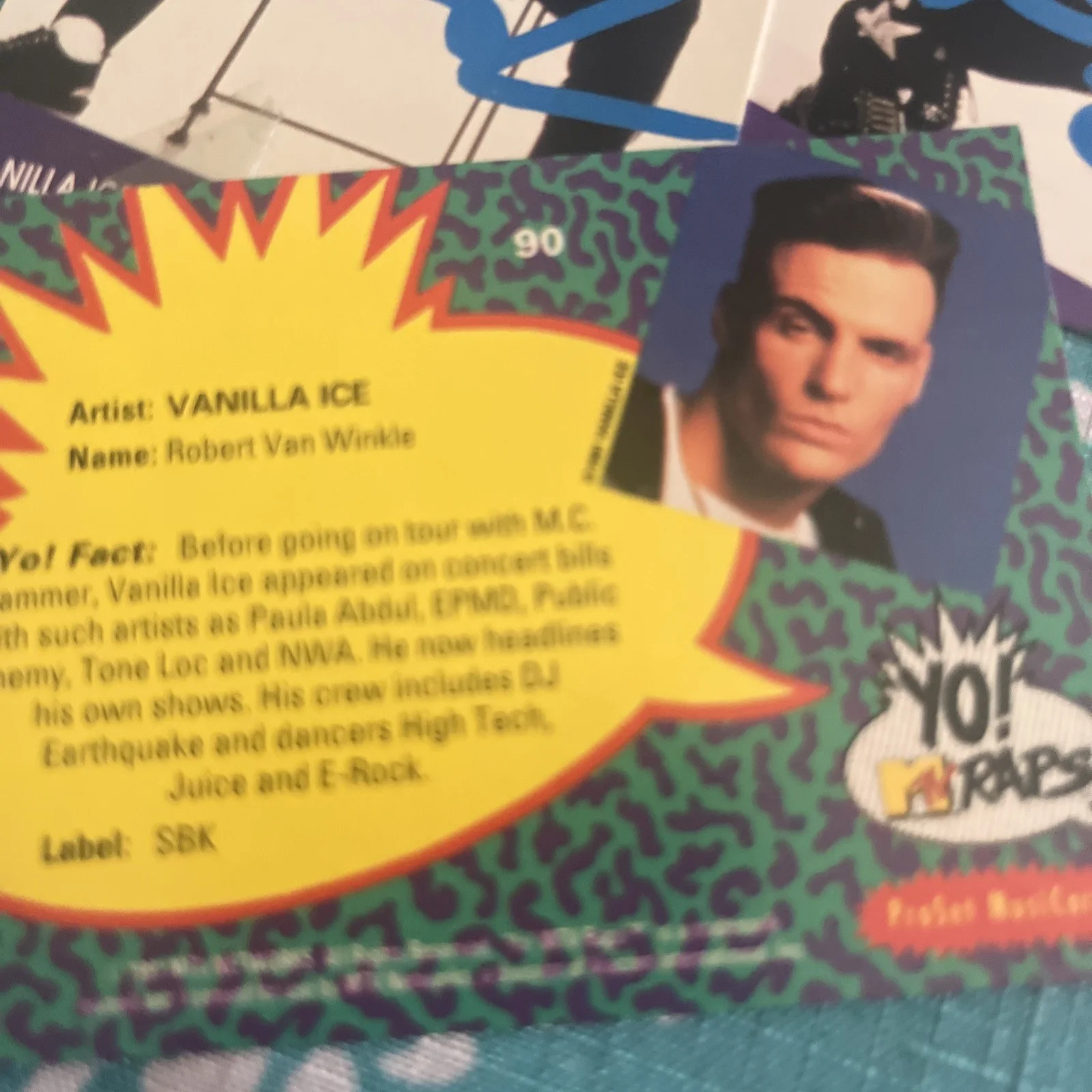 Vanilla Ice Autographed Yo MTv Raps Card Signed Rate #90, изображение 3