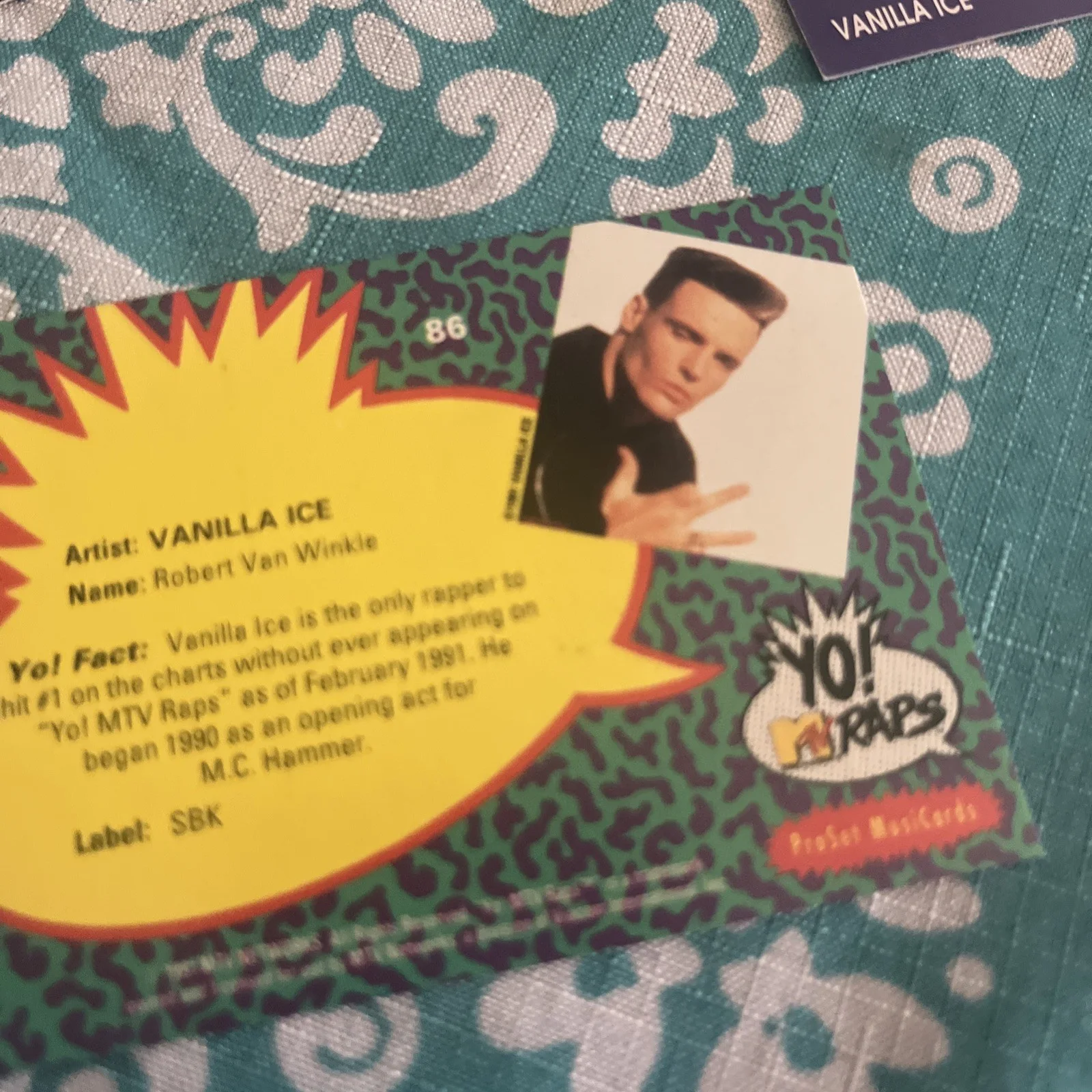 Vanilla Ice Autographed Yo MTv Raps Card Signed Rate #86, image 3