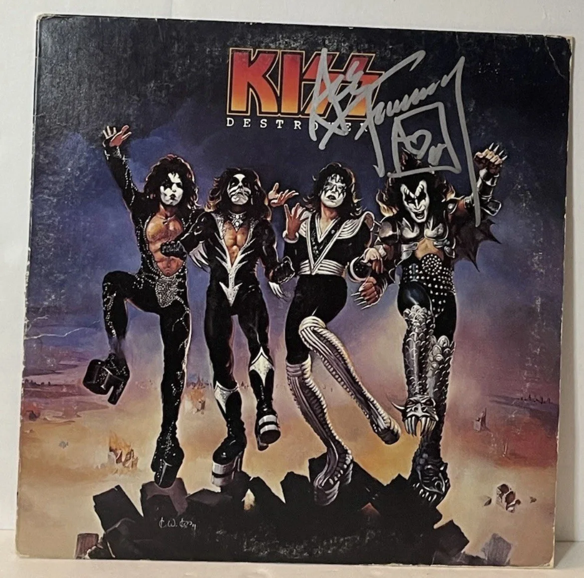 Ace Frehley Signed Kiss Destroyer Vinyl Record Video Proof, image 3