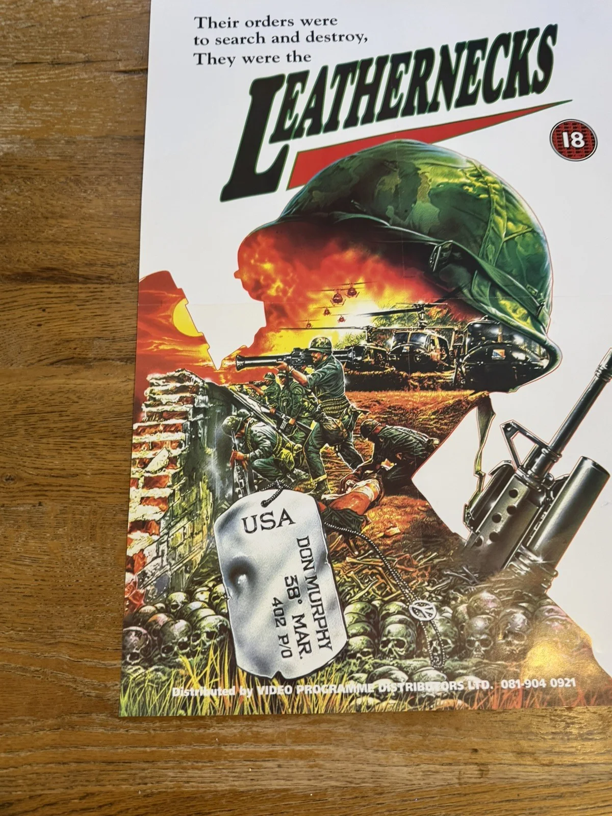 Leathernecks 1989 Video Shop VHS Poster rare, image 2