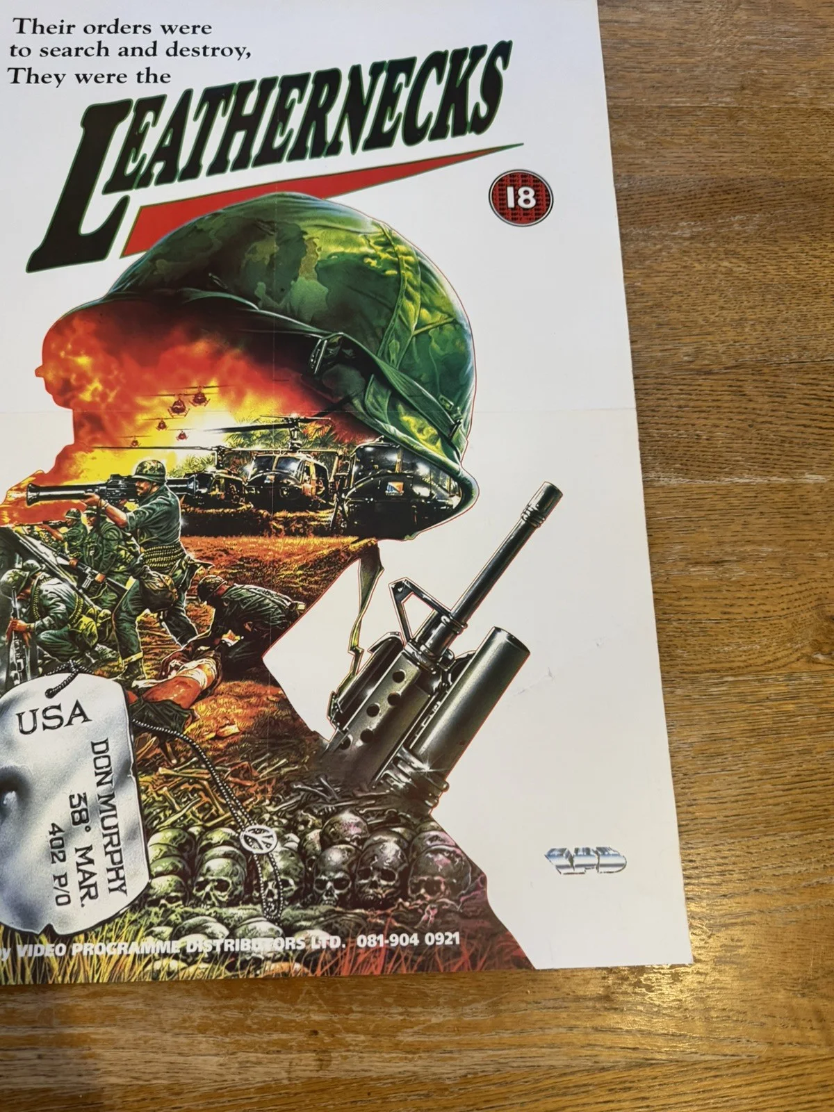 Leathernecks 1989 Video Shop VHS Poster rare, image 3
