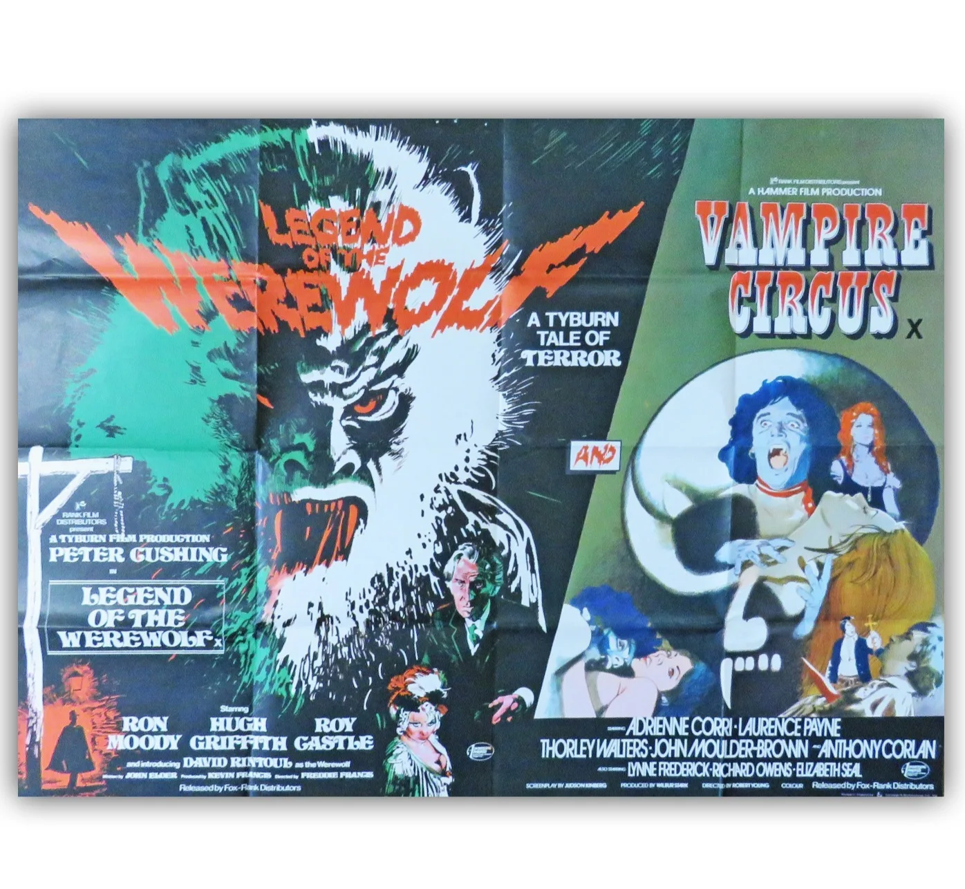 Legend of the Werewolf/ Vampire Circus Rank / Hammer, Circa 1975 - Quad Poster, изображение 3