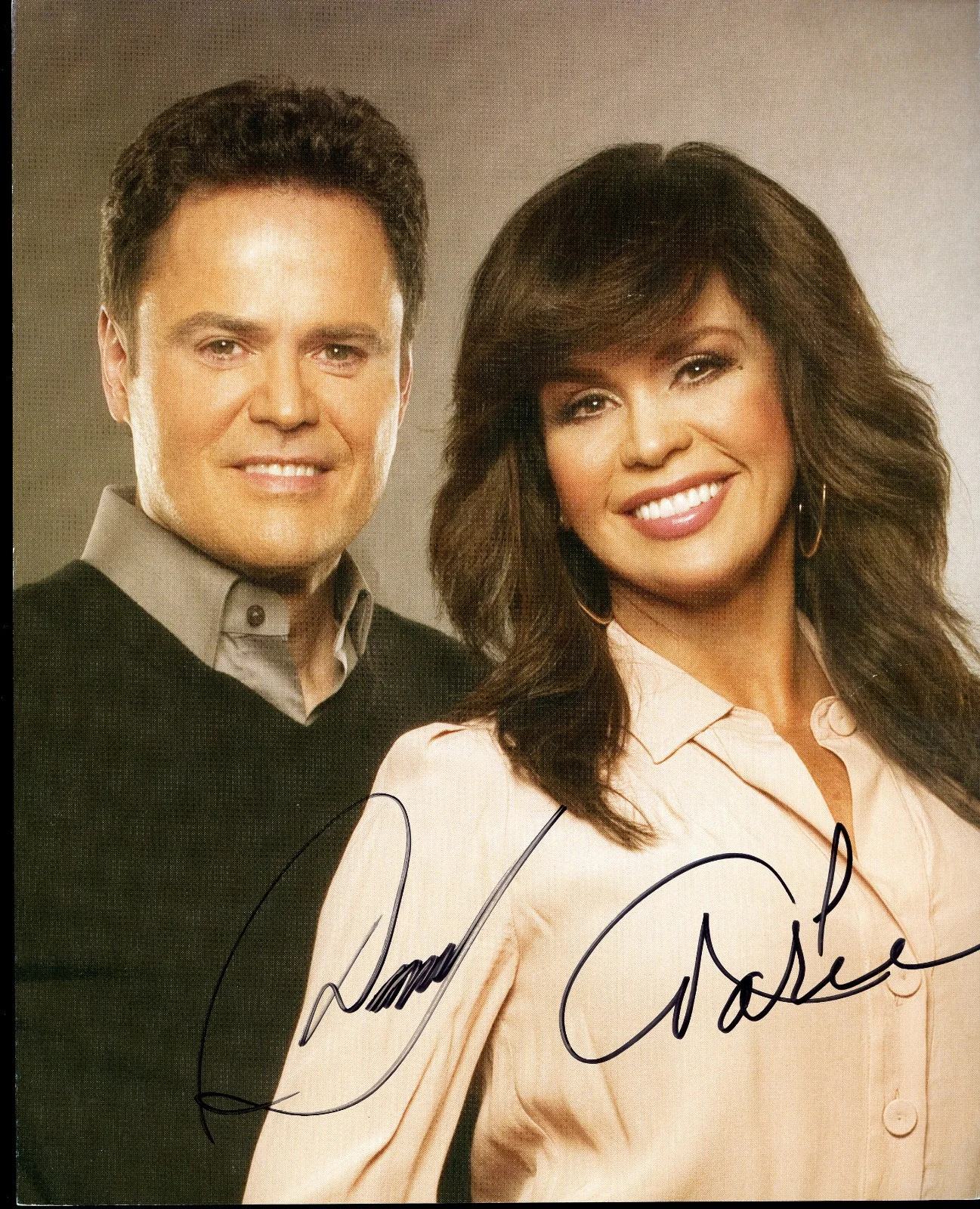 Donny & Marie — Donny & Marie signed 8 x 10" Autographed