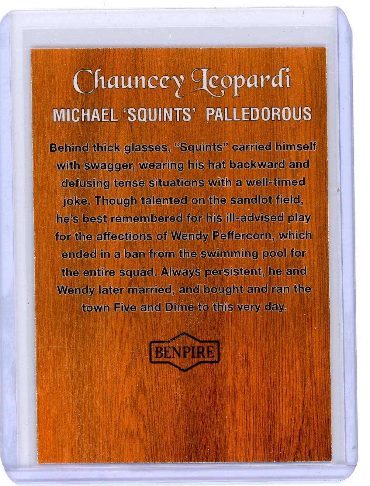 Chauncey Leopardi — Chauncey Leopardi Signed The Sandlot Custom Card Squints Actor w/ INS PROOF COA, image 3