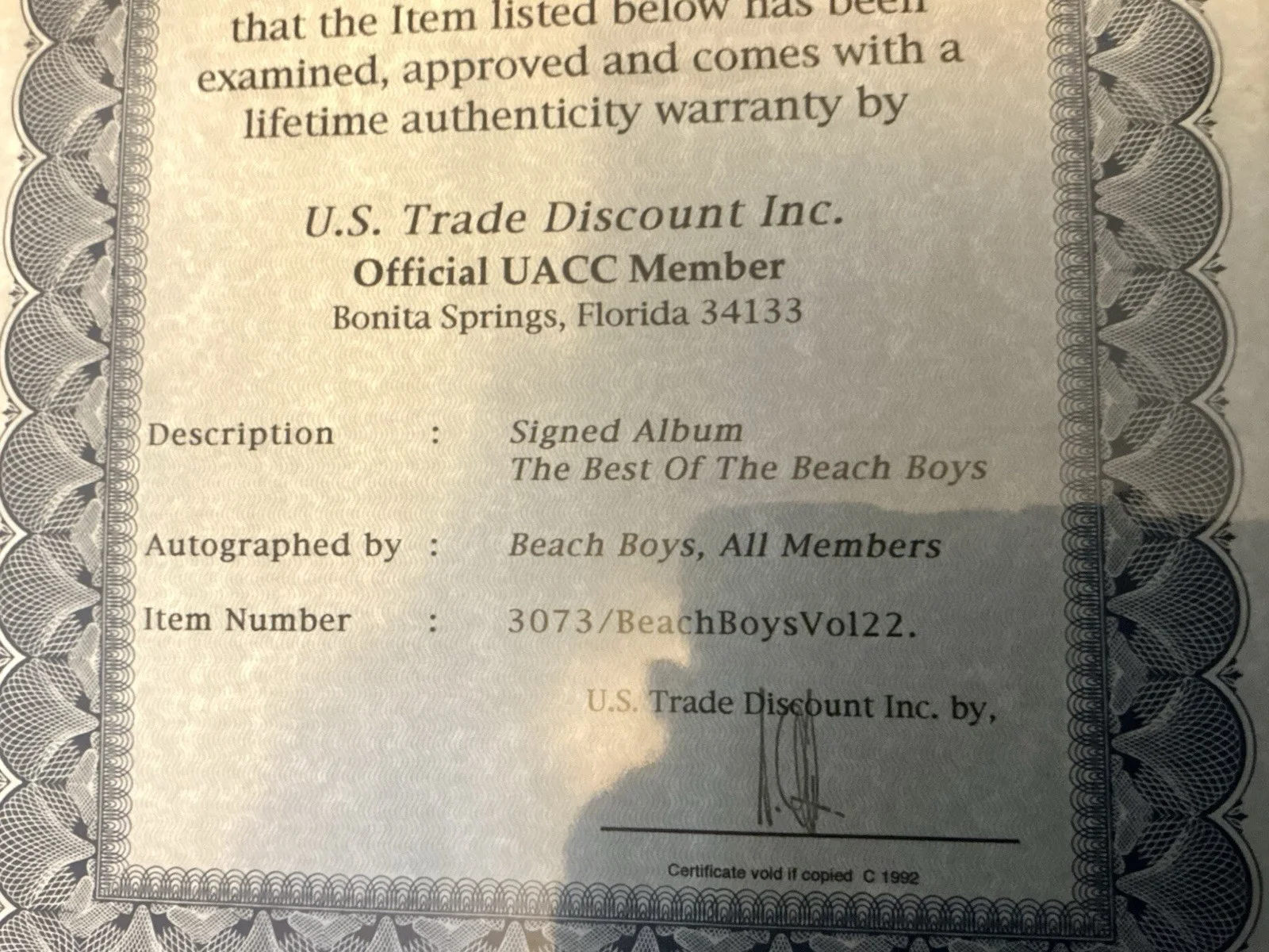 BEACH BOYS Gold Record LP, Real Autographs,COA,Framed-Brian,Dennis,Carl,Mike,Al, изображение 4