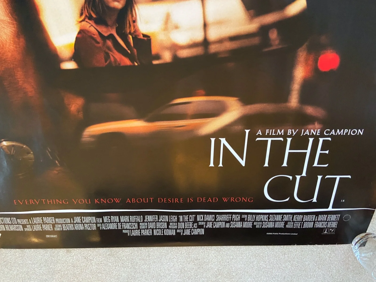 IN THE CUT Meg Ryan Mark Ruffalo UK TEASER DSQuad Cinema Poster NEW Rolled 30x40, изображение 2