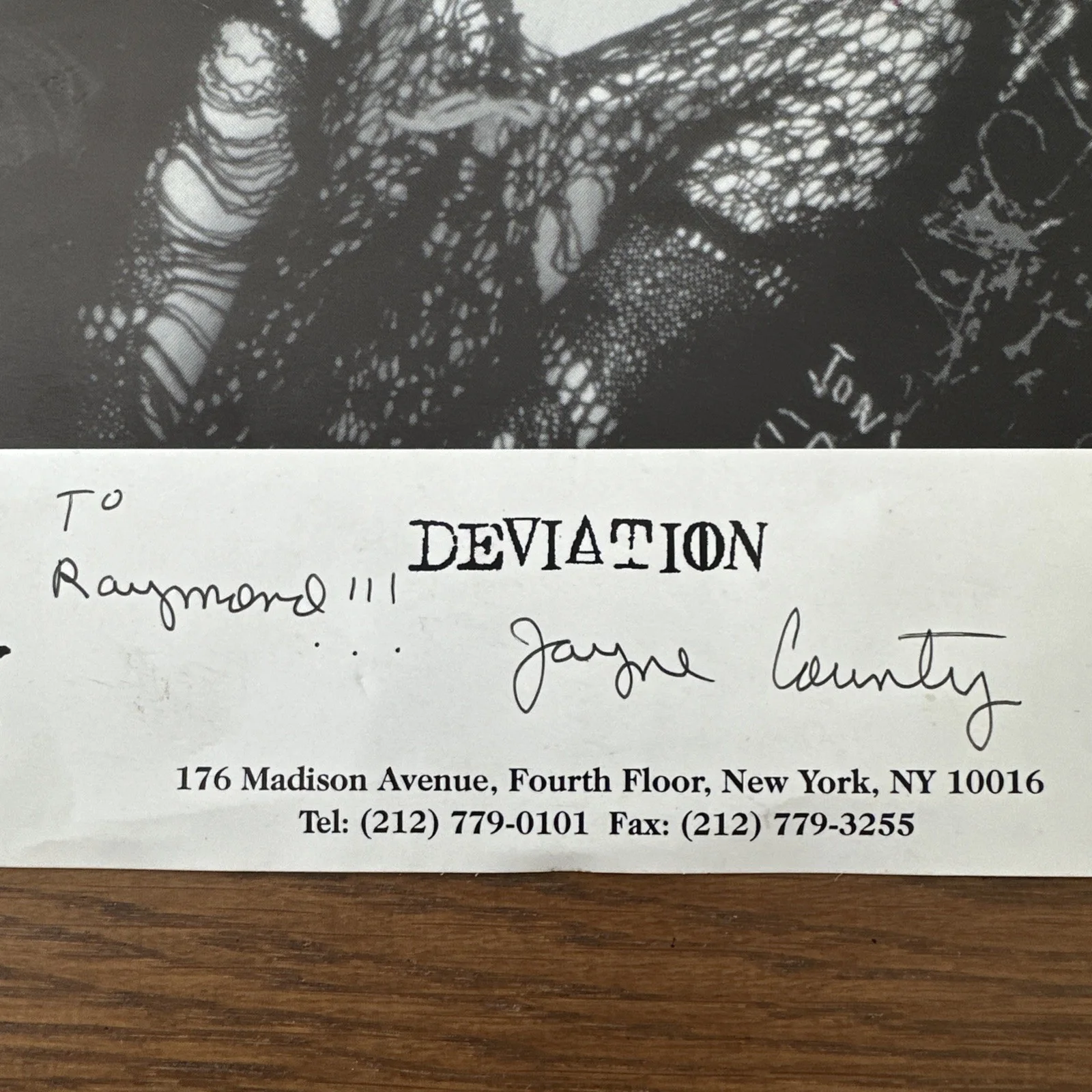 Rare Wayne JAYNE COUNTY Deviation 1995 SIGNED Press Photo 8x10” Royalty Records, image 3