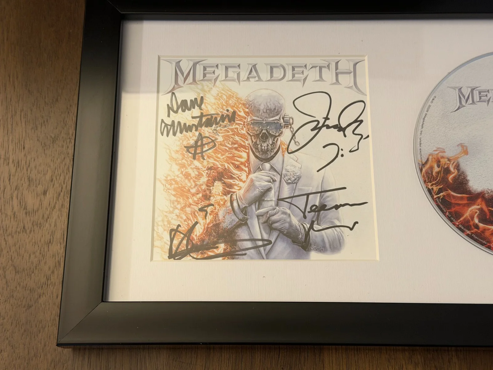 MEGADETH SIGNED SELF TITLED FRAMED CD AUTOGRAPH AUTO, image 2