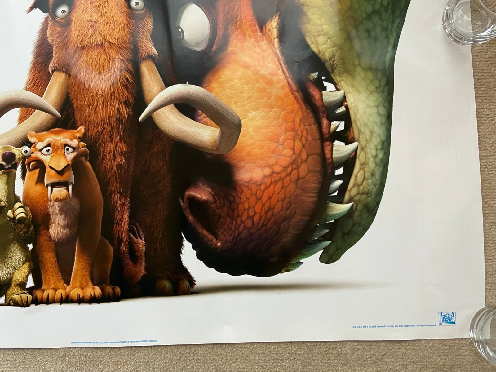 ICE AGE 3 DAWN OF THE DINOSAURS. Original UK Quad Cinema ADVACE Poster NEW 30x40, изображение 3