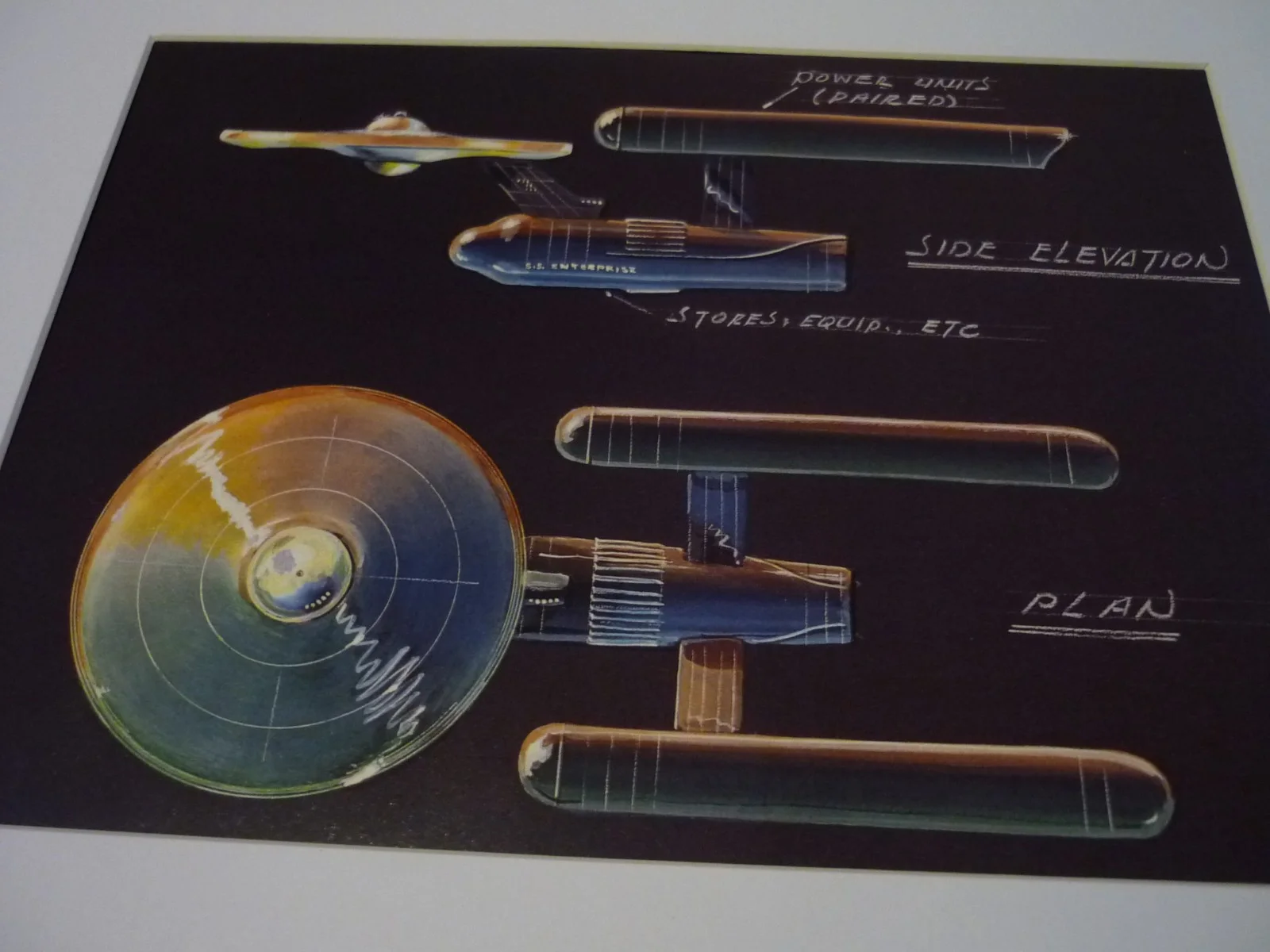 a4 star trek jefferies concept art enterprise side elevation plan uss, image 2