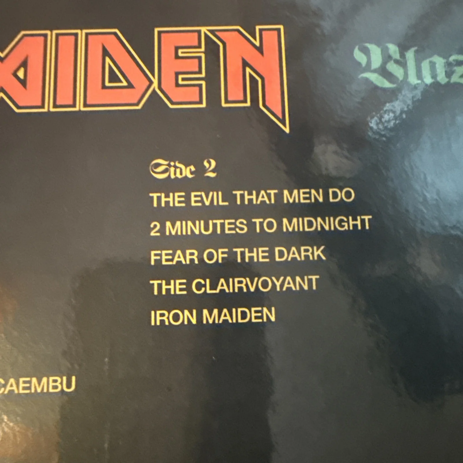 Iron Maiden Live Blaze No Brazil Import Green Vinyl Lp Rare Of 100, изображение 4