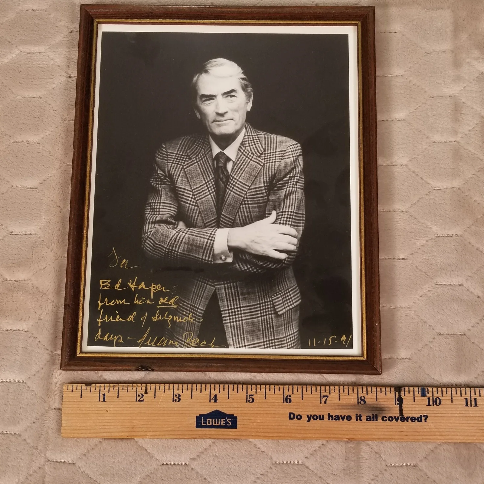 Gregory Peck — Gregory Peck To Kill a Mockingbird Signed 8x10 Photo Inscribed Framed 1991, изображение 3