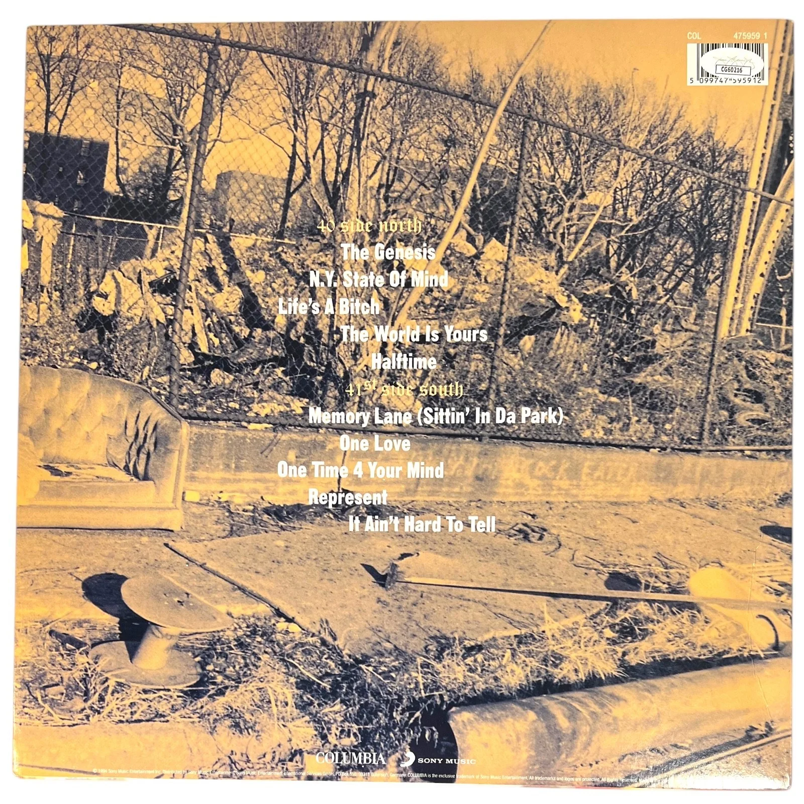 NAS SIGNED AUTOGRAPHED ILLMATIC VINYL ALBUM LP ONE LOVE N.Y. STATE OF MIND JSA !, изображение 2