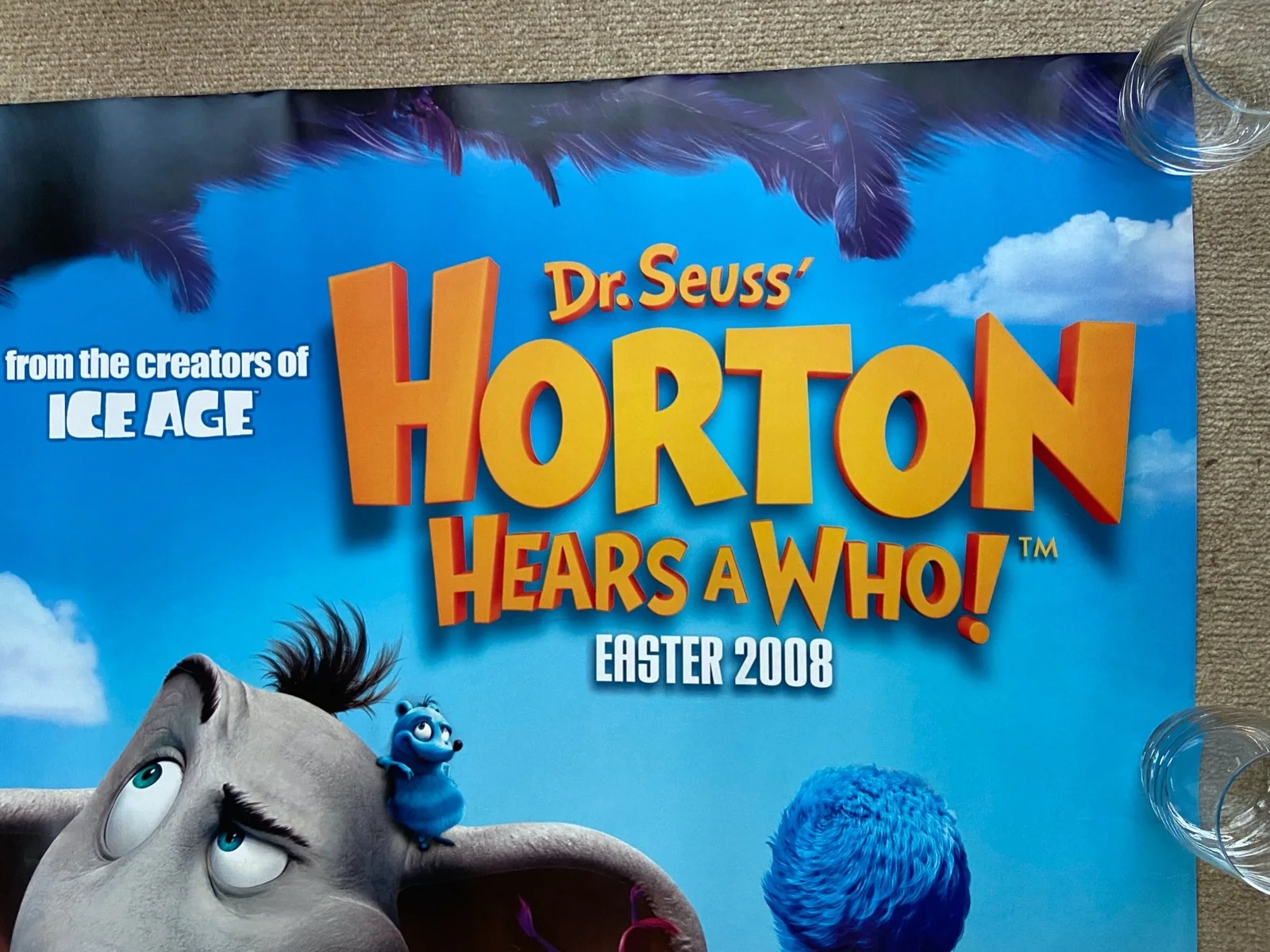 DR SEUSS HORTON HEARS A WHO. Original UK Quad DS Cinema Poster NEW Rolled 30x40, image 3
