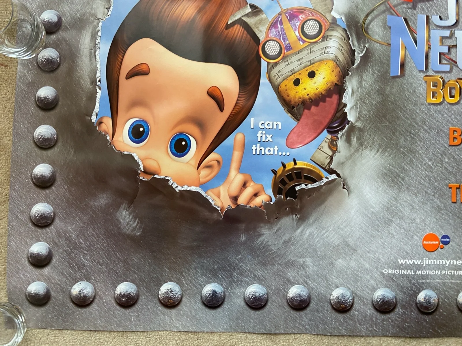 JIMMY NEUTRON - Boy Genius. Original UK Quad DS Cinema Poster NEW Rolled 30x40, изображение 3