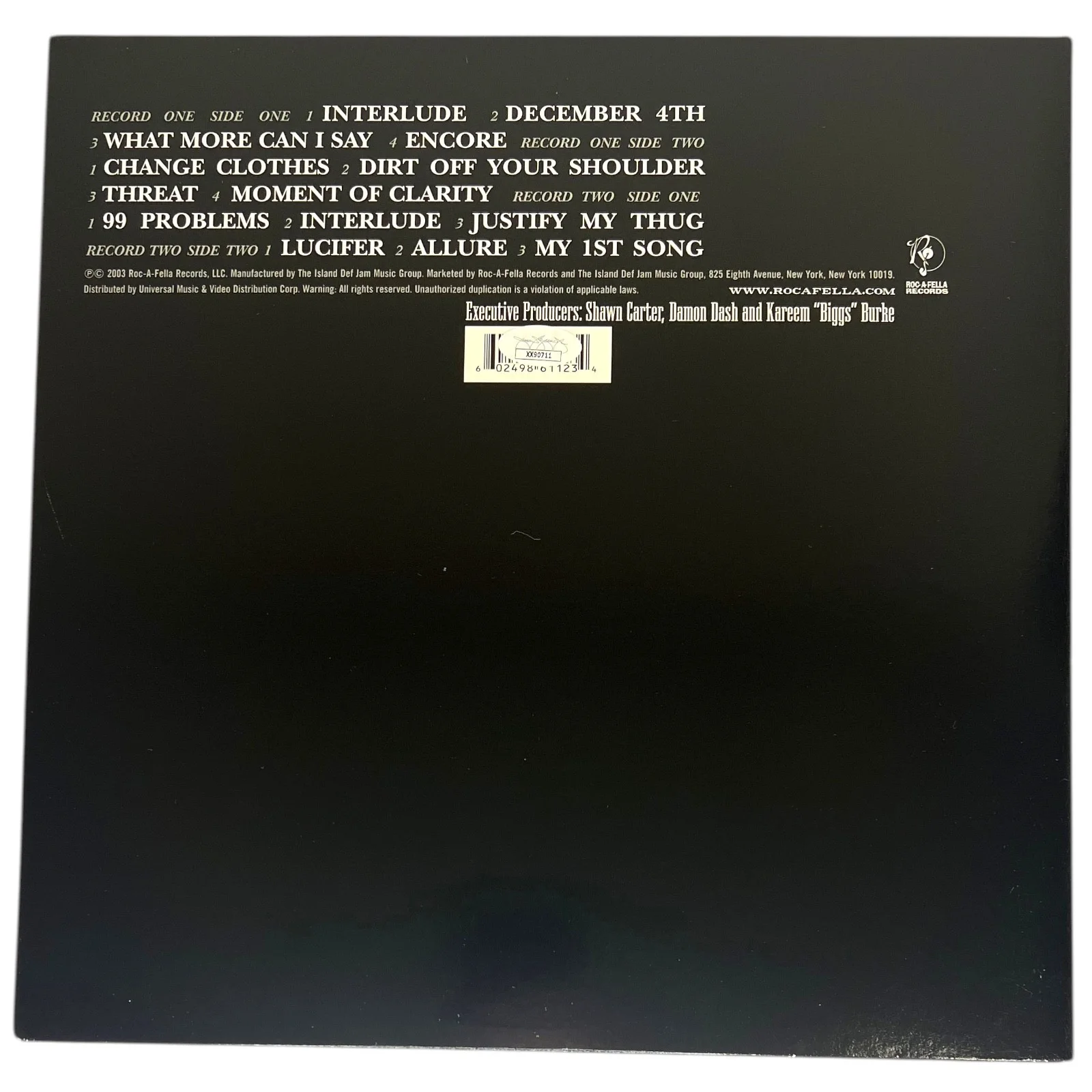 JAY Z SIGNED AUTOGRAPHED THE BLACK ALBUM VINYL LP JSA LOA 99 PROBLEMS* RARE, изображение 2