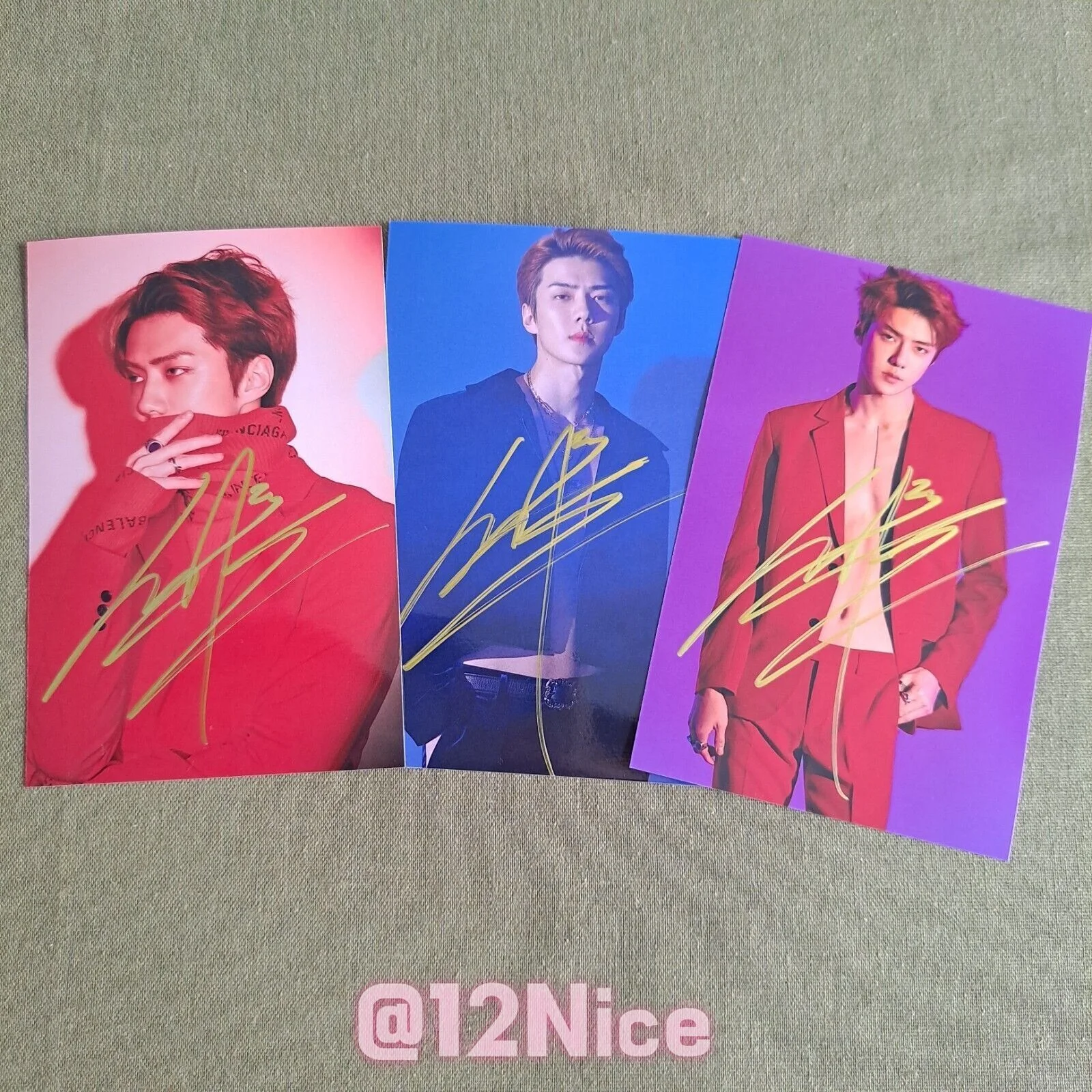 EXO SEHUN Oh Se Hun Autographed Signed Photo Autographs LOVE SHOT 4*6 KPOP, изображение 2