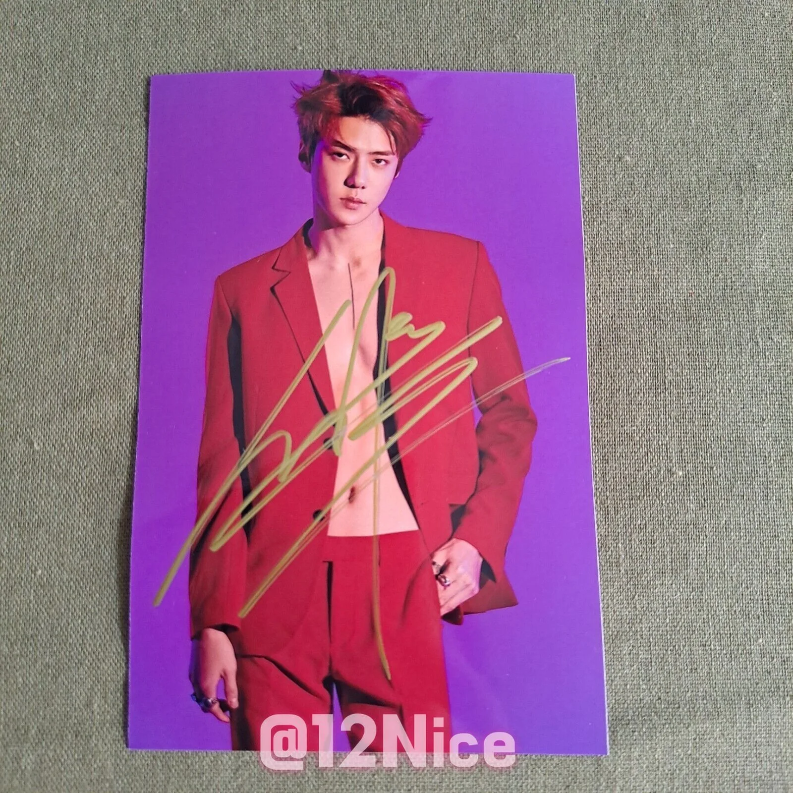 EXO SEHUN Oh Se Hun Autographed Signed Photo Autographs LOVE SHOT 4*6 KPOP, изображение 3