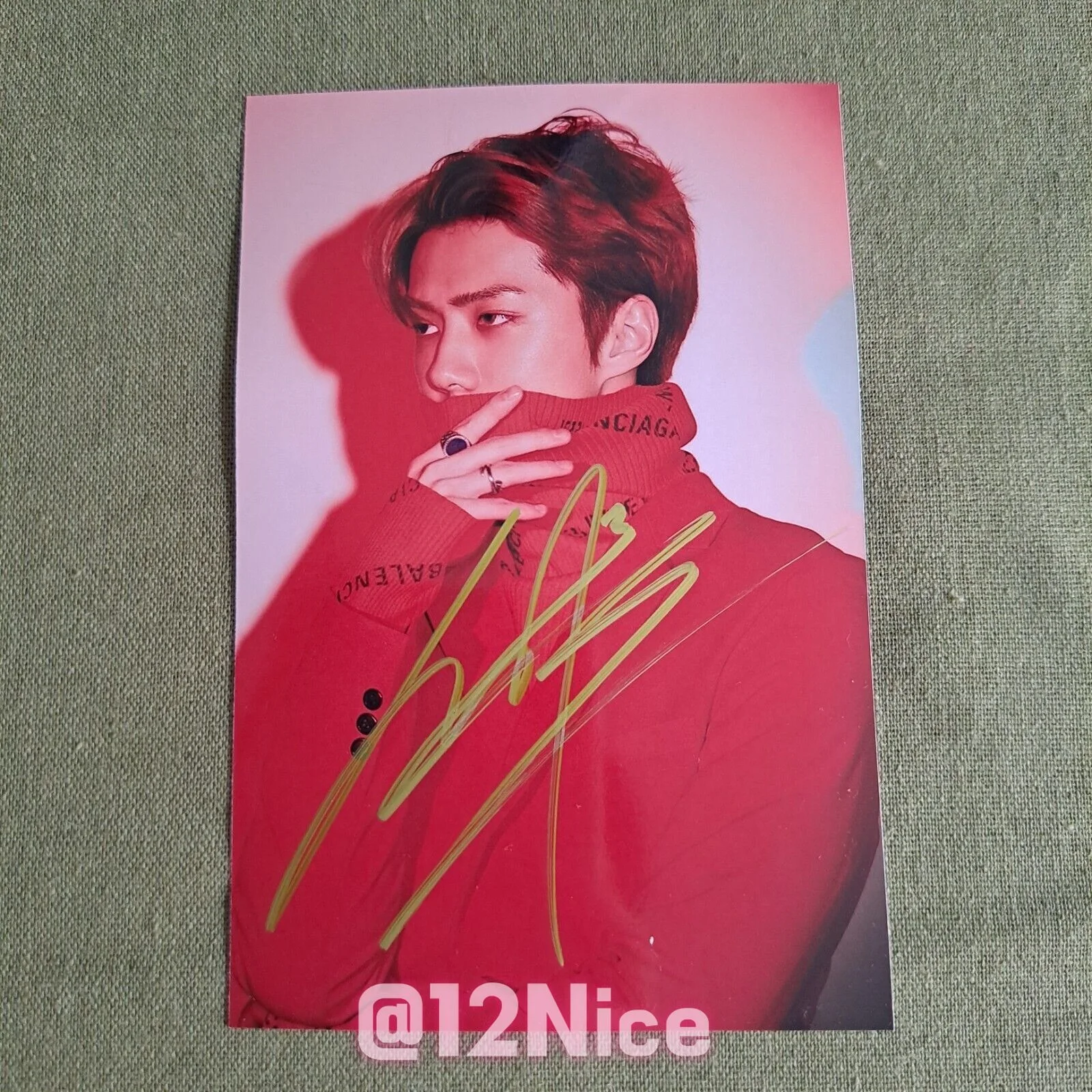 EXO SEHUN Oh Se Hun Autographed Signed Photo Autographs LOVE SHOT 4*6 KPOP, изображение 4