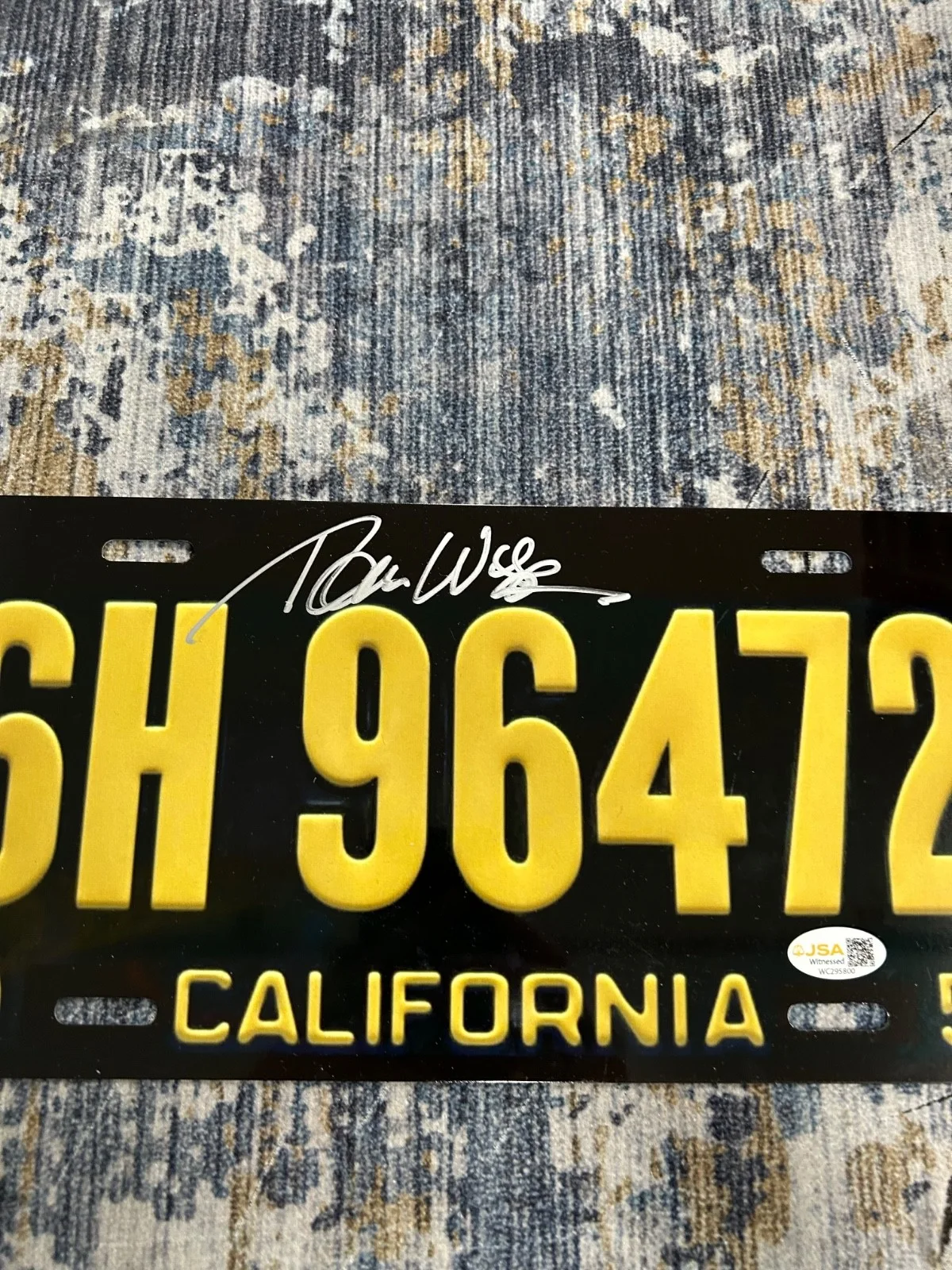 Tom Wilson — Back to the Future Signed Replica License Plate Tom Wilson Biff Tannen JSA, image 2