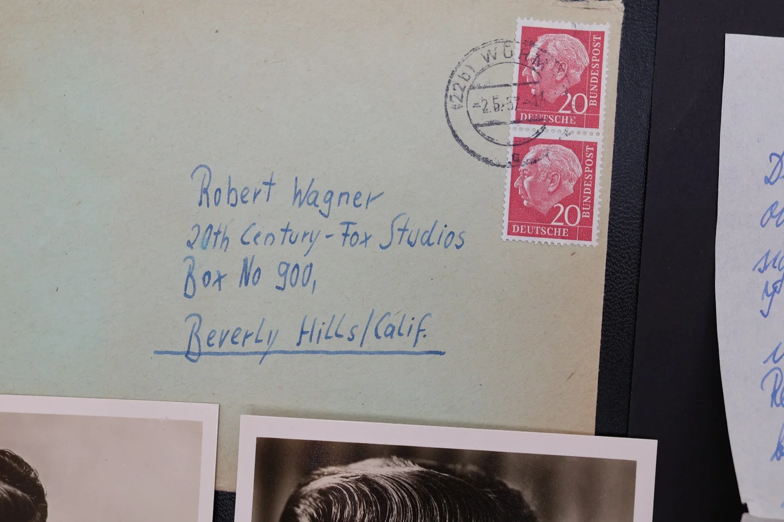 ROBERT WAGNER FAN LETTER AUTOGRAPH SIGNATURE REQUEST PHOTO POSTCARD GERMANY 1957, image 2