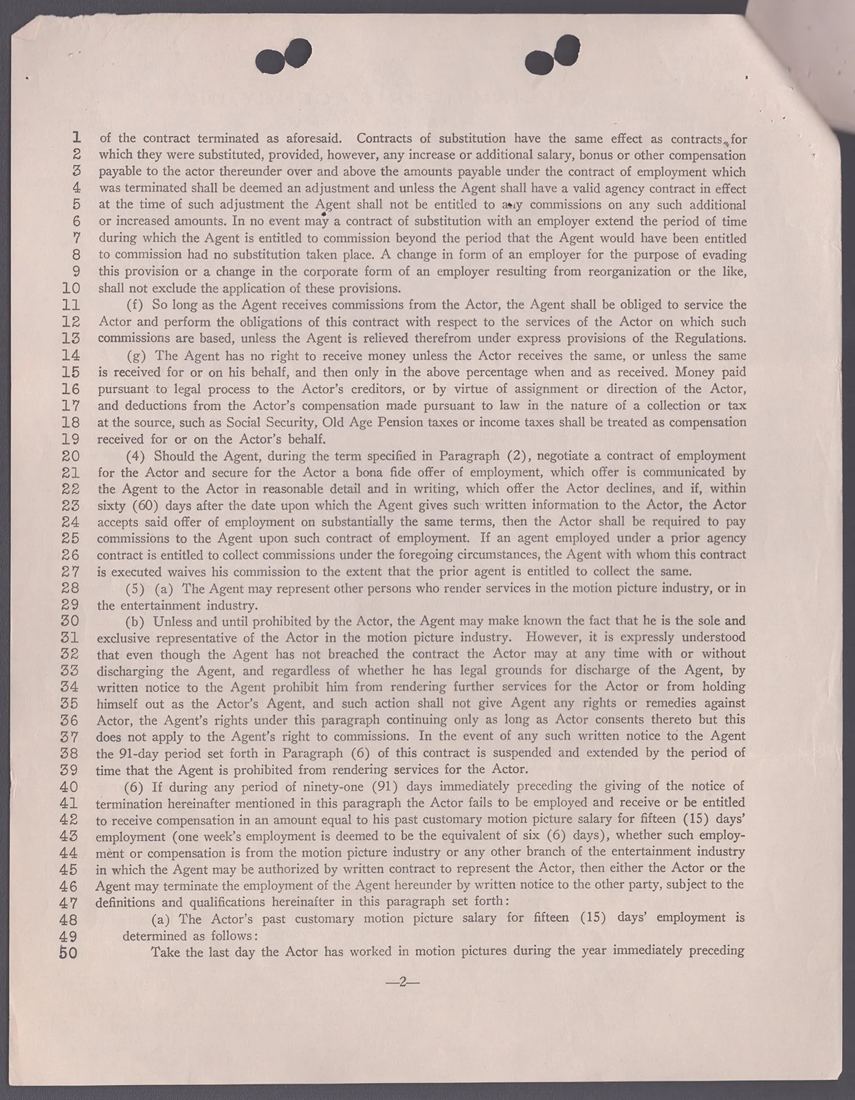 Jayne Meadows — JAYNE MEADOWS - CONTRACT SIGNED 08/27/1952, image 2